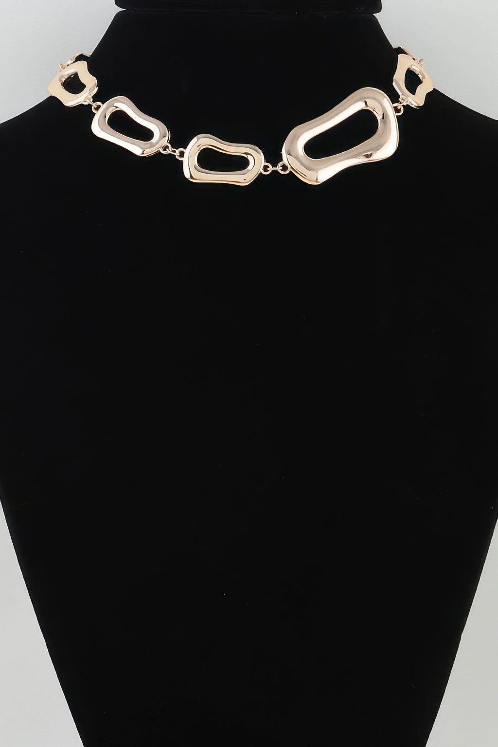 Women's Choker Necklace Polished Abstract Link Chain BYMANYC ® New York SCULPTURAL GEOMETRIC COLLAR - New Collection