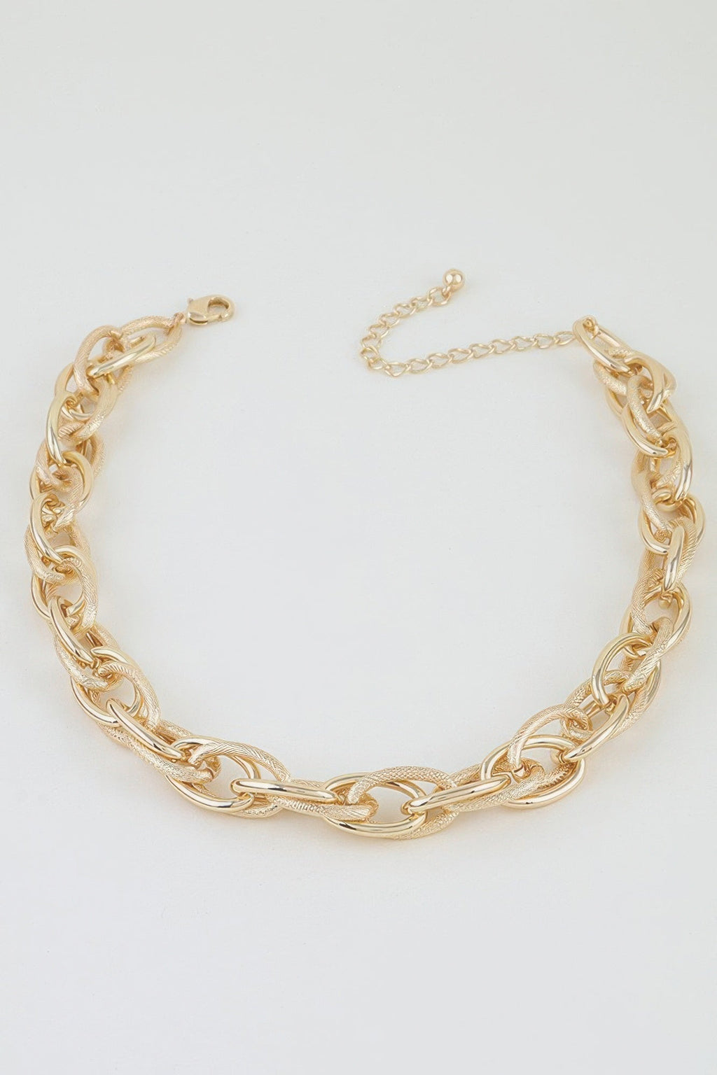 Women's Choker Necklace Double Polished Link Chain BYMANYC ® New York BOLD DUAL LINK COLLAR - New Collection