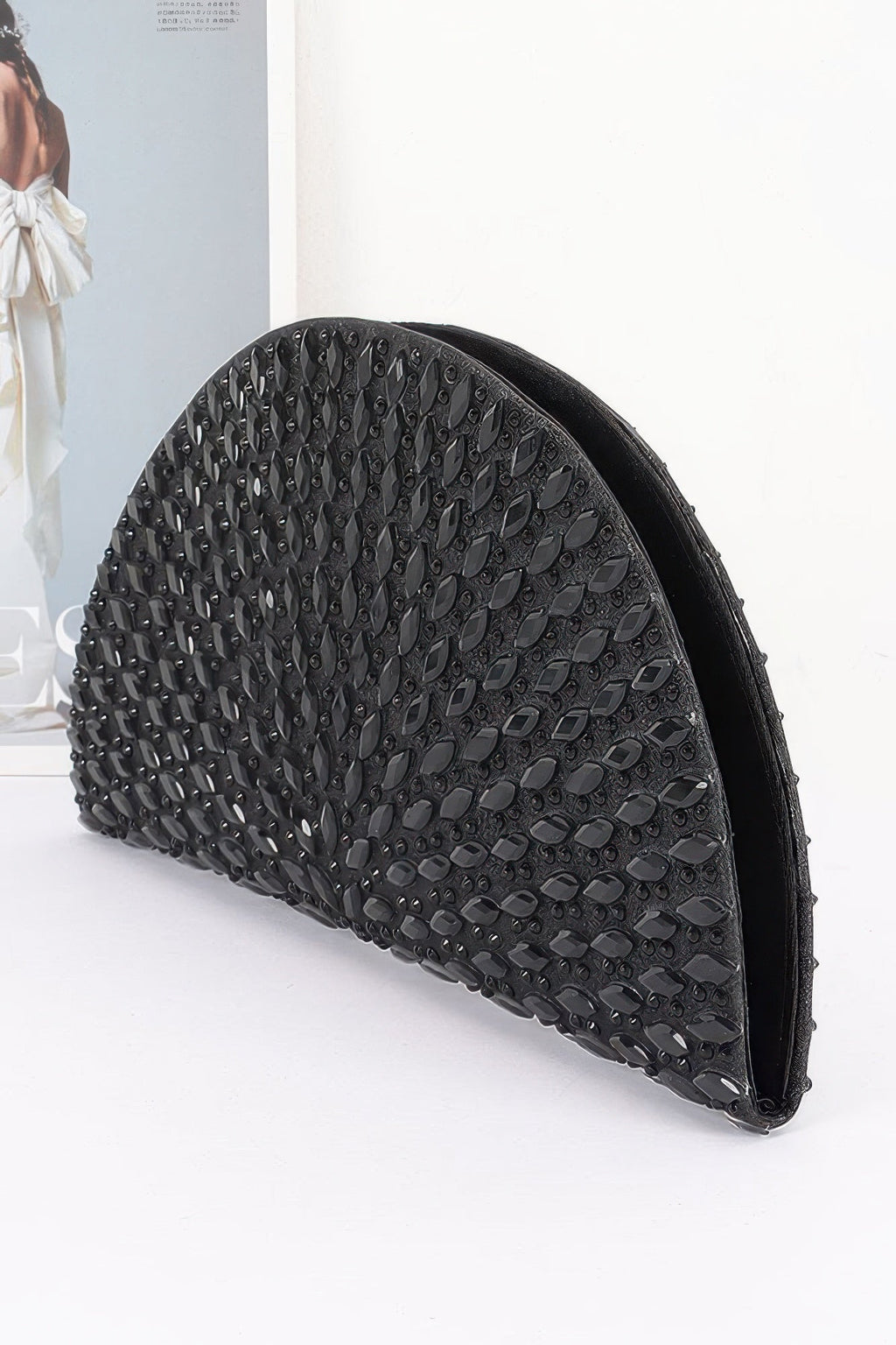 Women's Party Clutch Rhinestone Half Moon BYMANYC ® New York SPARKLING ELEGANT EVENING PURSE - New Collection