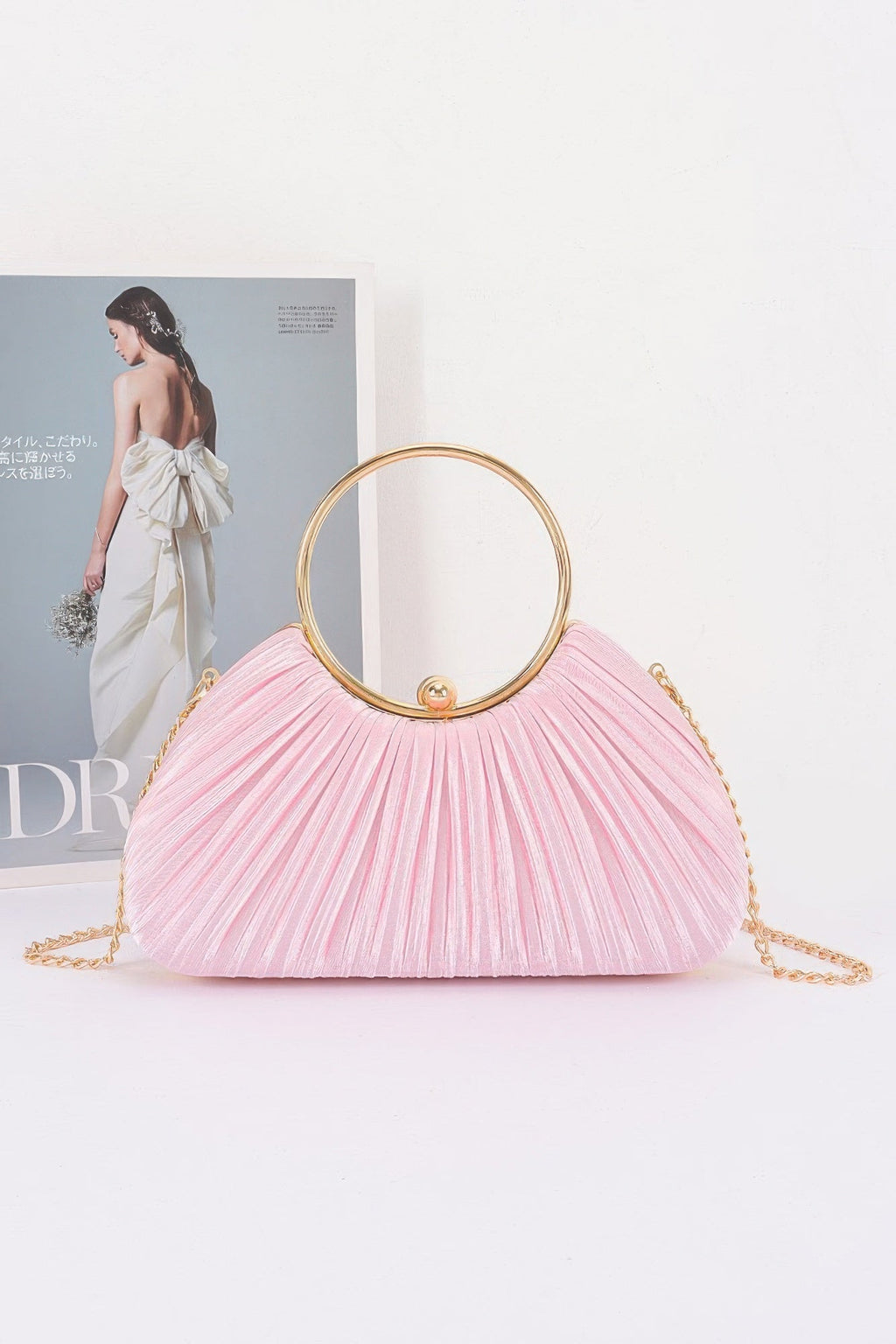 Women's Party Clutch Pleated Polyester BYMANYC ® New York ELEGANT TEXTURED EVENING PURSE - New Collection