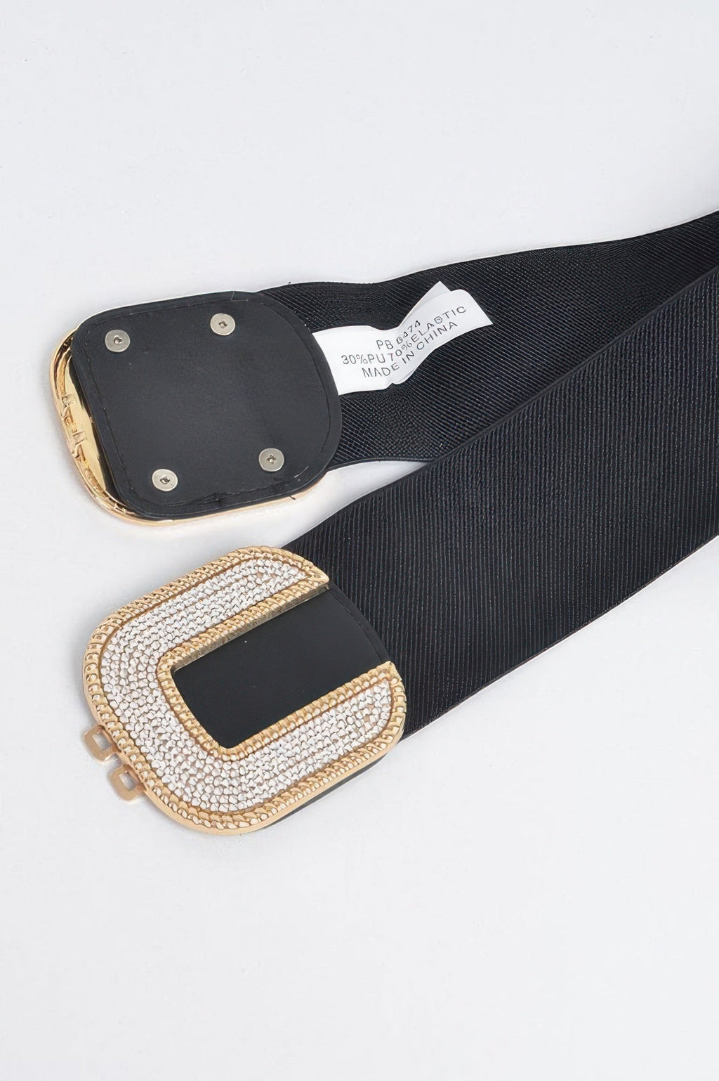 WOMEN'S BELT ASTOR Rhinestone Buckle Stretch BYMANYC ® New York
