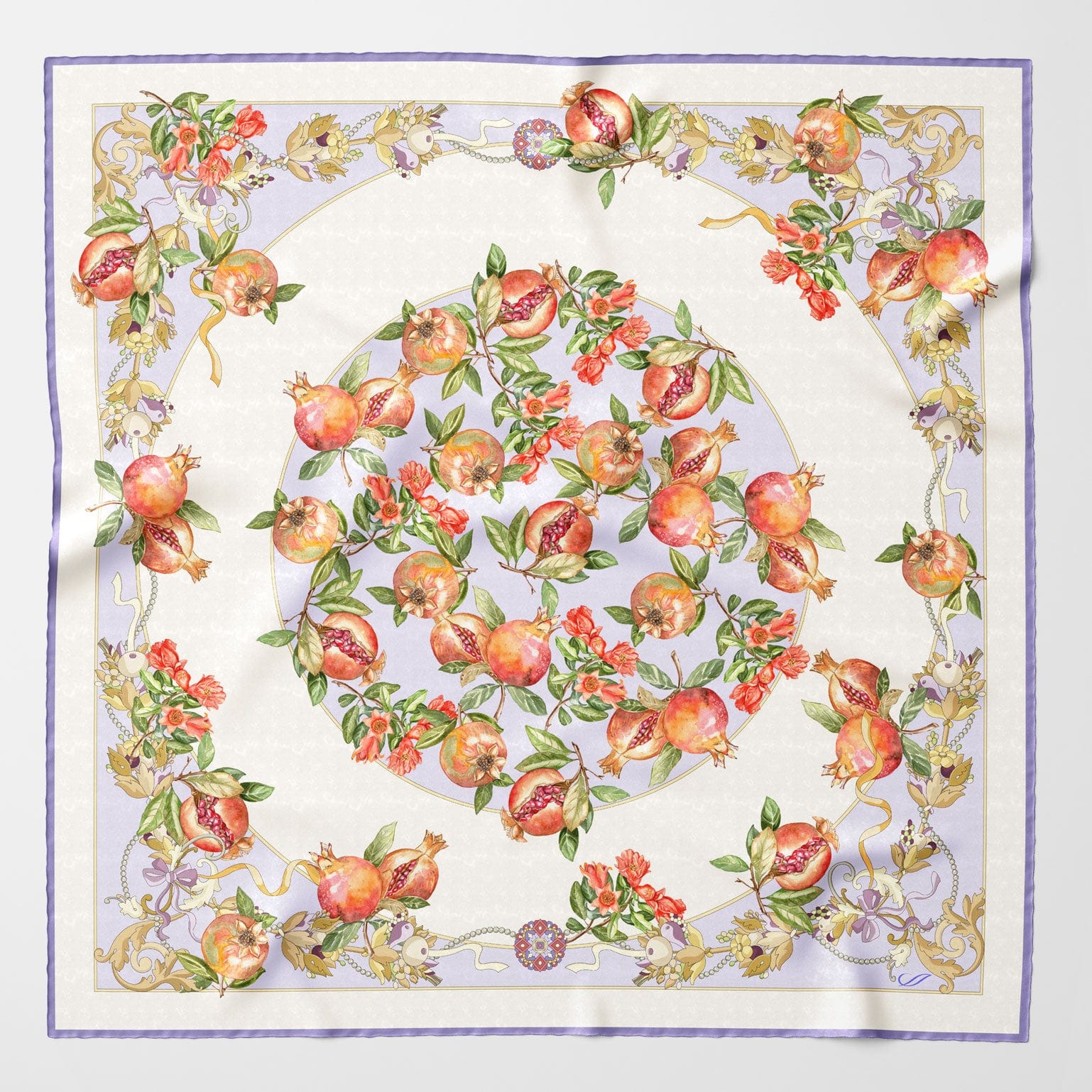 Melograno - Silk Foulard - Lavender - My Men's Shop