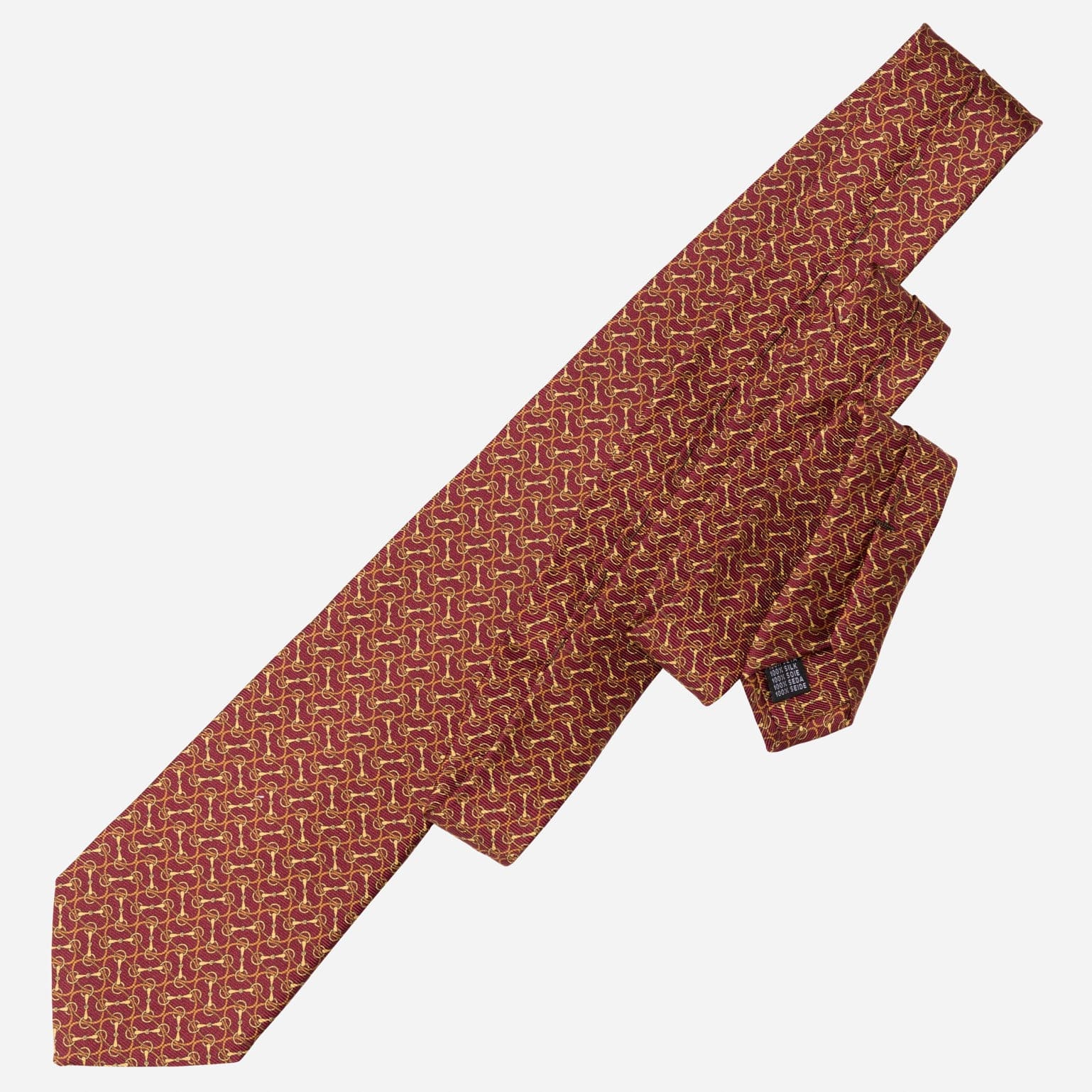Palio - Printed Silk Tie - Burgundy - My Men's Shop