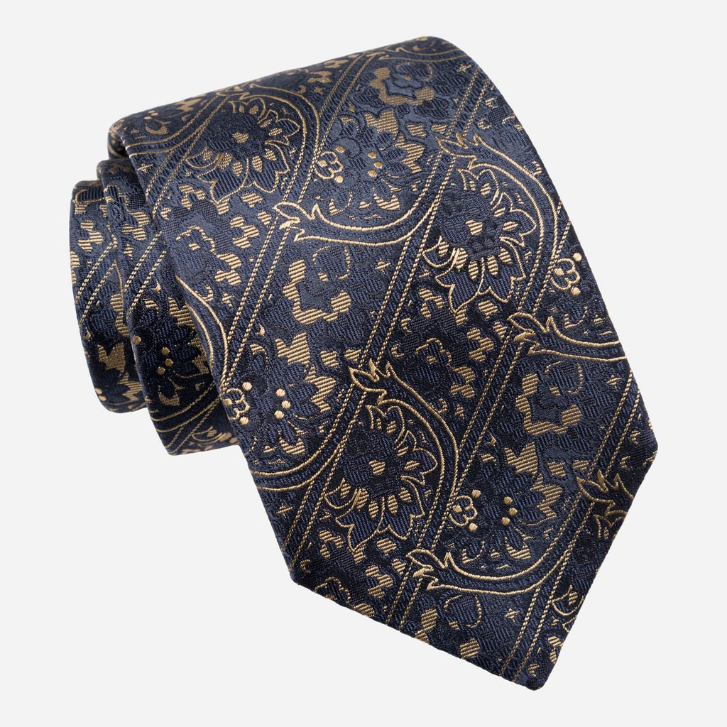 Caruso - Silk Jacquard Tie - Midnight Blue - My Men's Shop