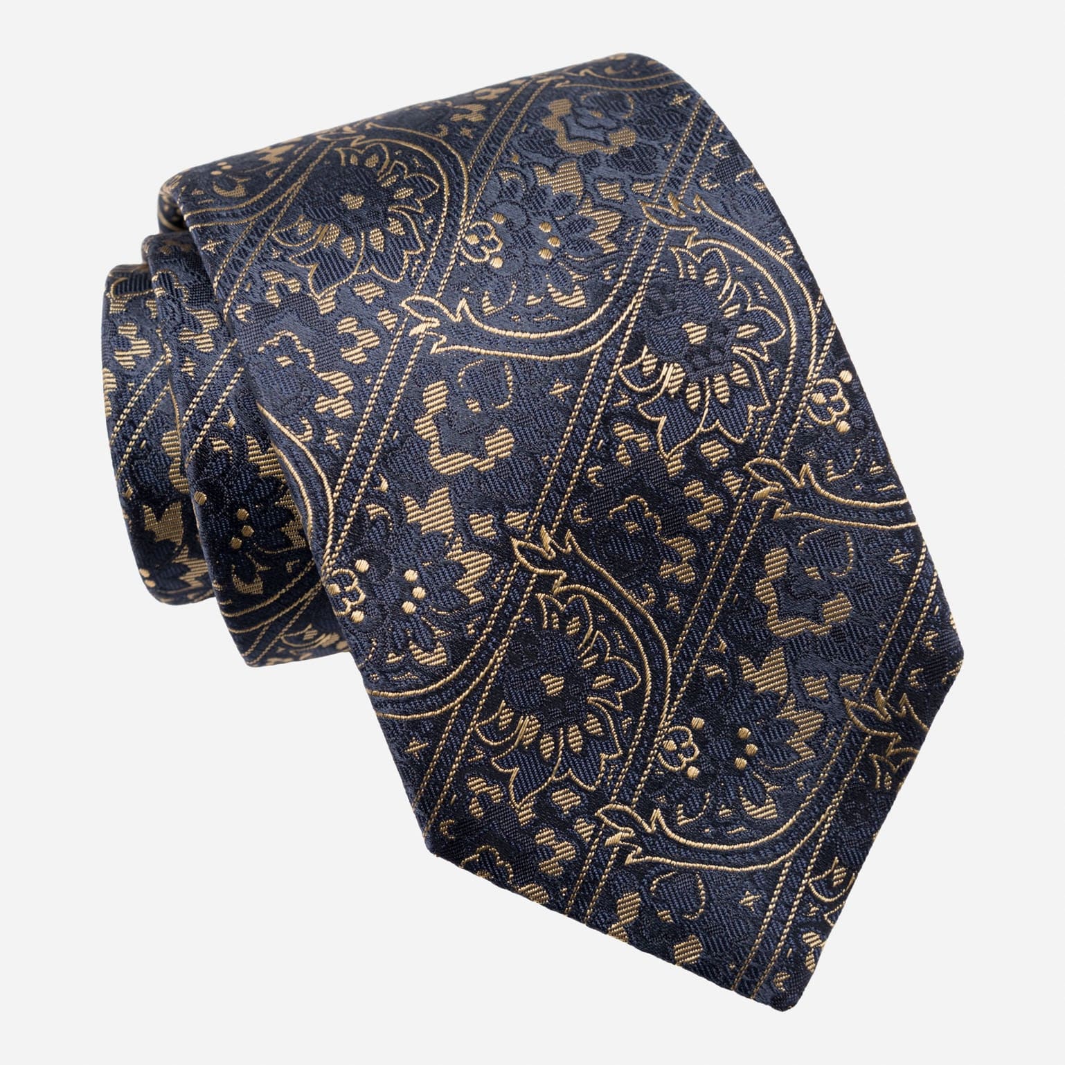 Caruso - Silk Jacquard Tie - Midnight Blue - My Men's Shop