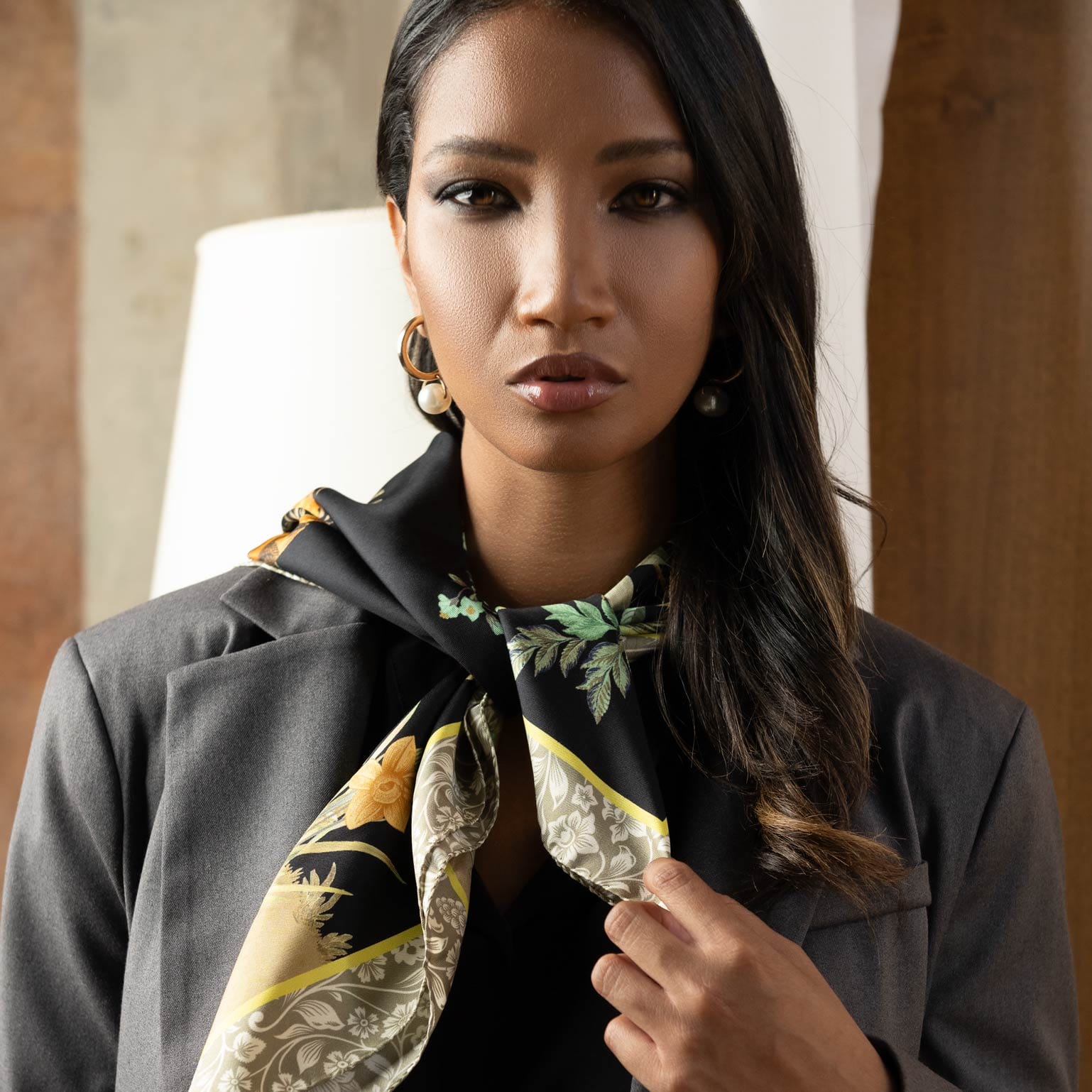 Fantasia - Silk Foulard - Black - My Men's Shop