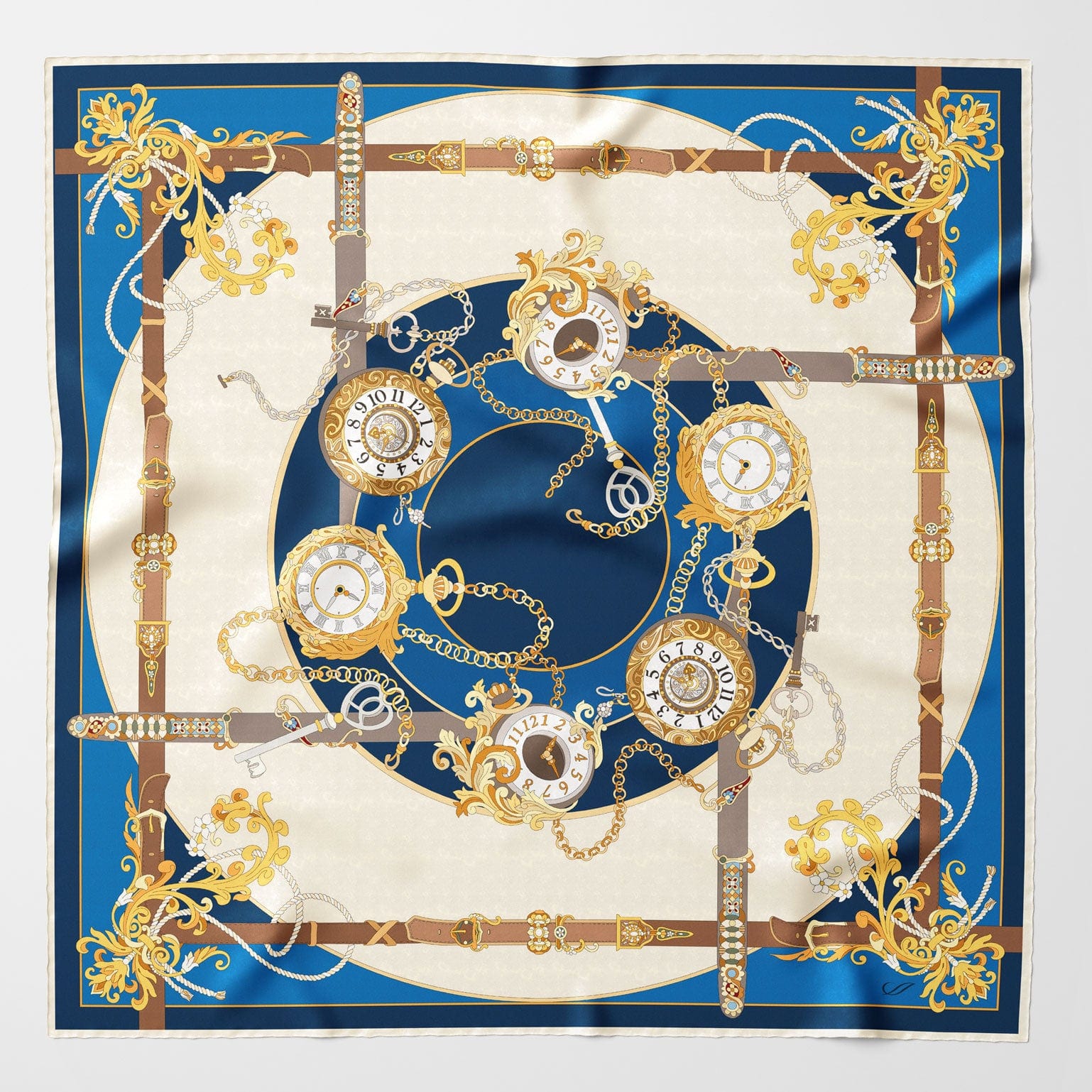 Moment in Time - Silk Foulard - Blue - My Men's Shop