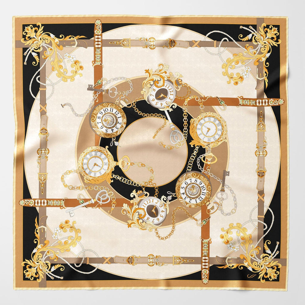 Moment in Time - Silk Foulard - Gold