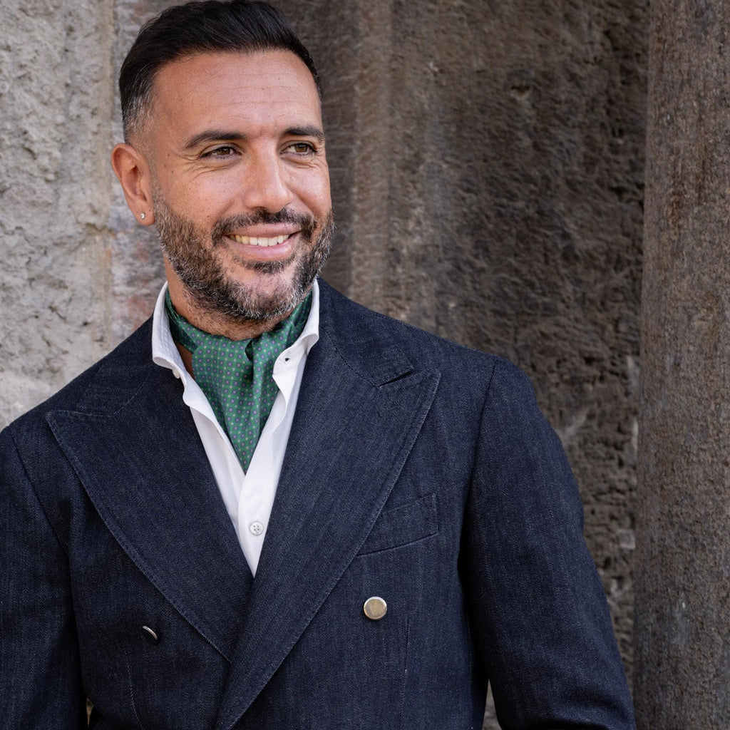 Navona - Silk Ascot Cravat Tie - Green - My Men's Shop