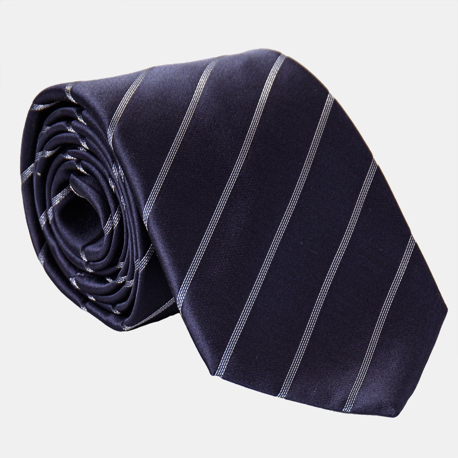 Esino - Silk Jacquard Tie - Midnight Blue and Silver - My Men's Shop