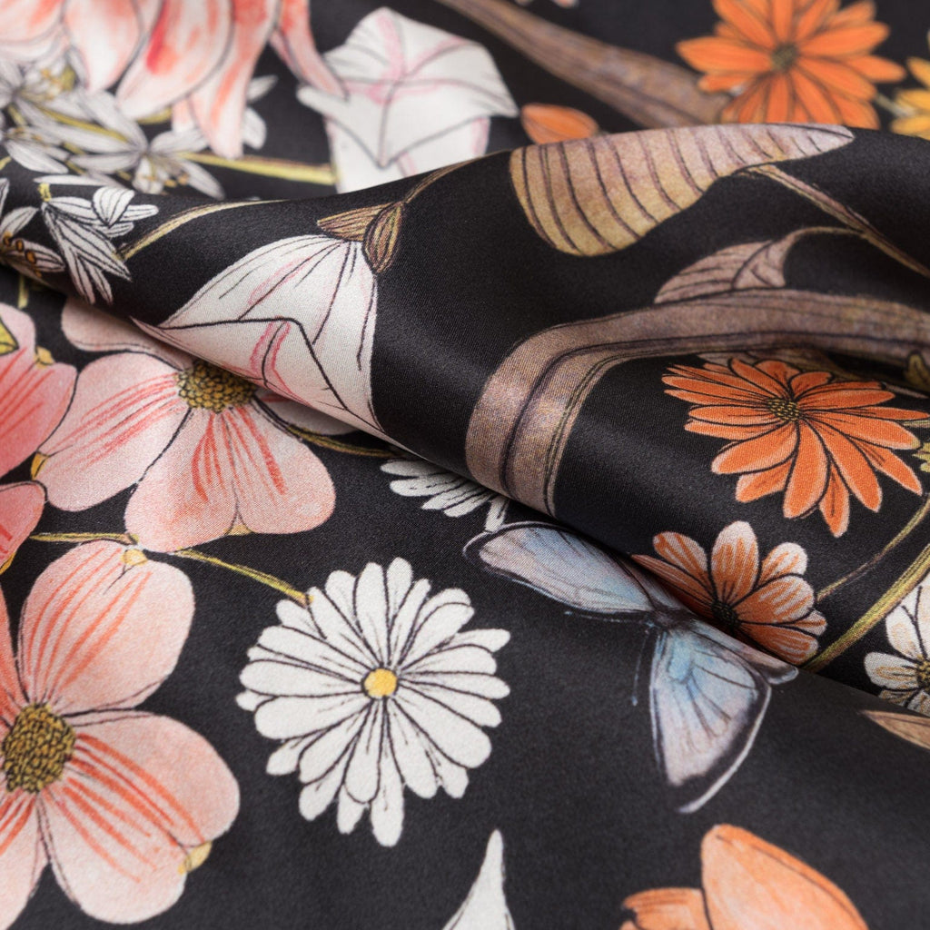 Flora - Silk Foulard - Black - My Men's Shop