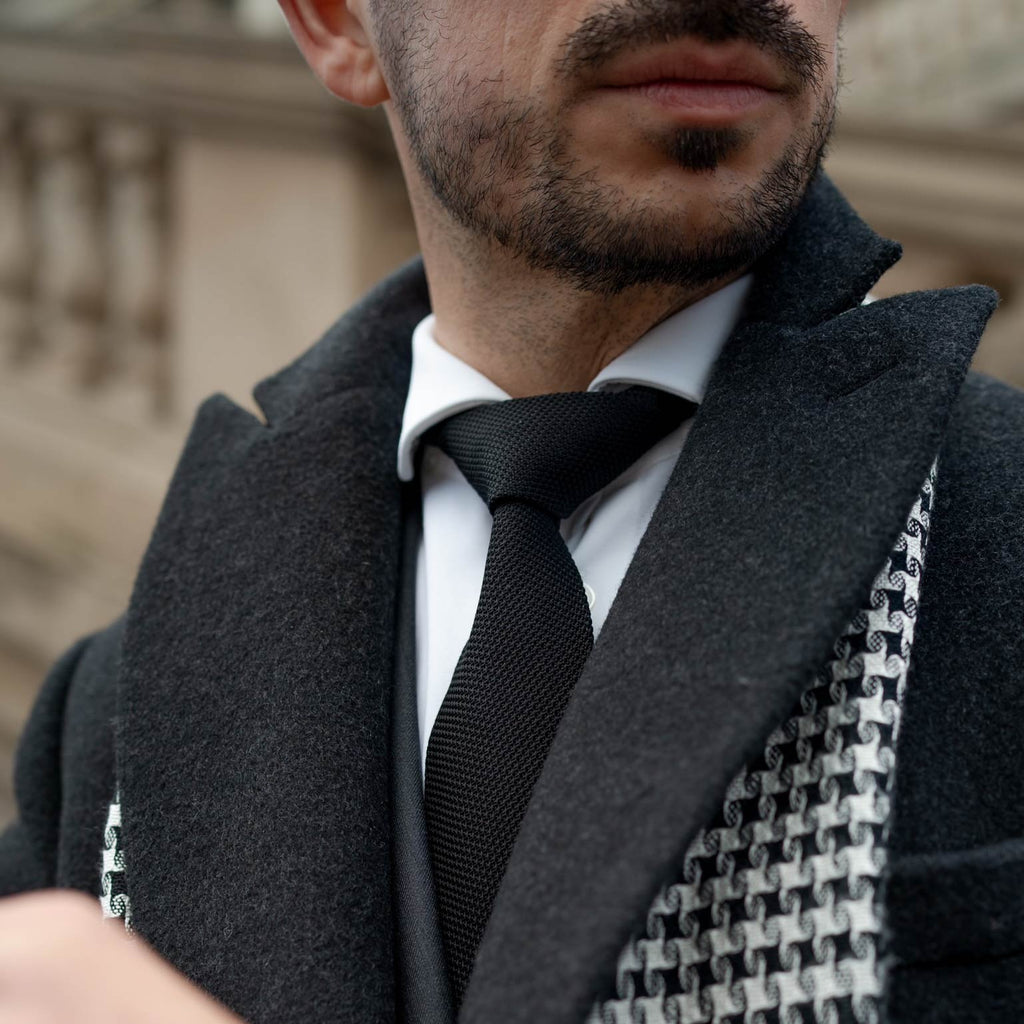 Nero - Black Silk Grenadine Tie - My Men's Shop
