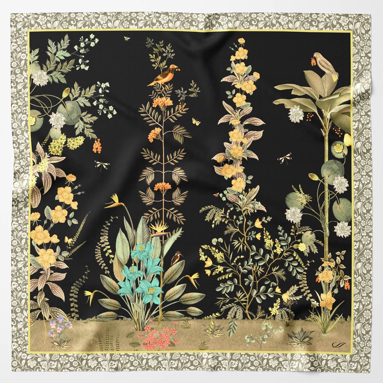 Fantasia - Silk Foulard - Black - My Men's Shop