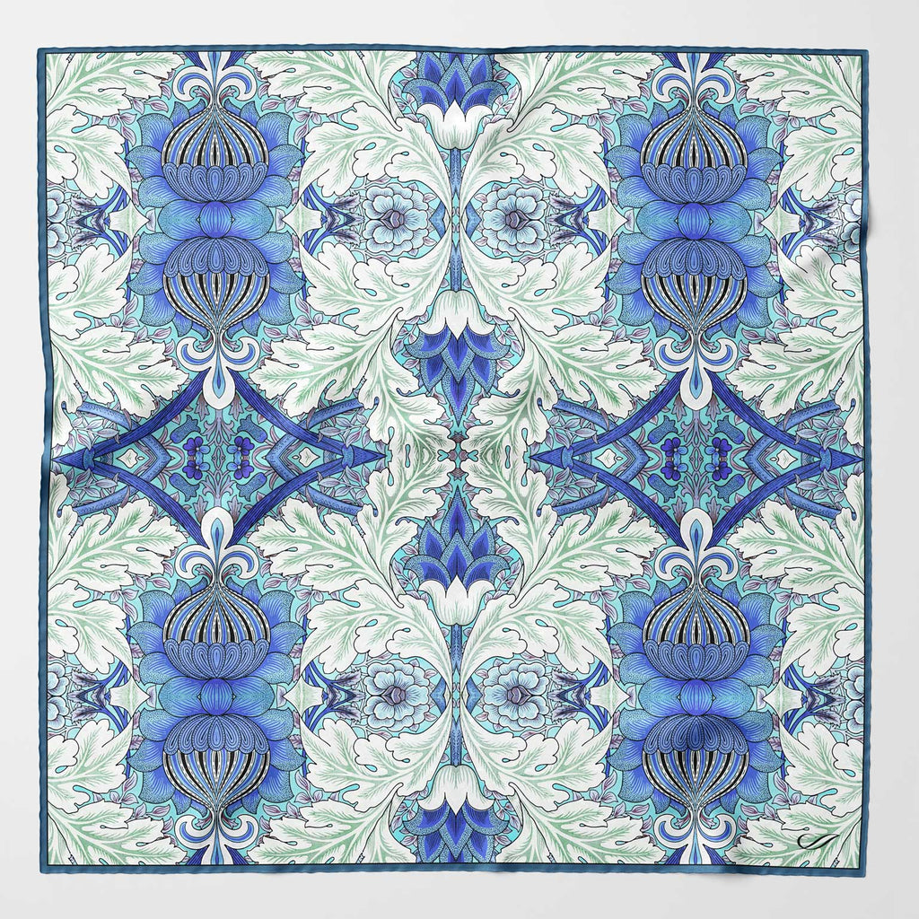 St. James - Silk Neckerchief - Blue and Mint - My Men's Shop