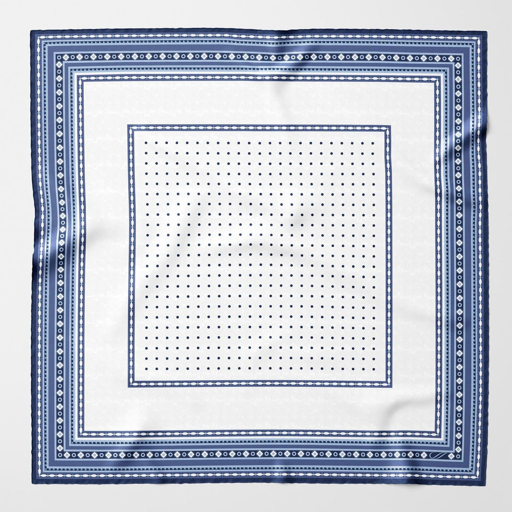 Pois - Silk Pocket Square - Blue - My Men's Shop