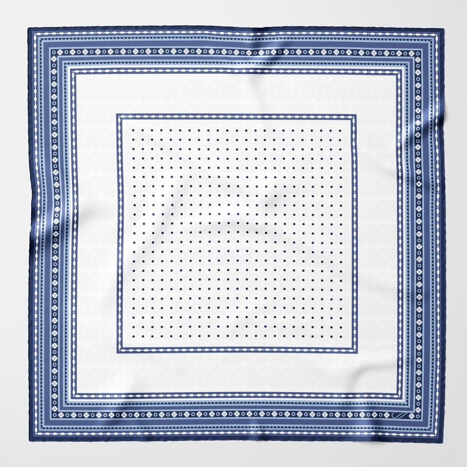Pois - Silk Pocket Square - Blue - My Men's Shop