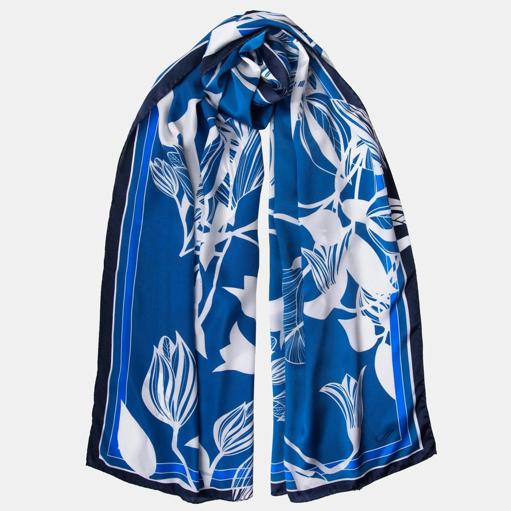 Cara - Silk Scarf Shawl - Blue - My Men's Shop