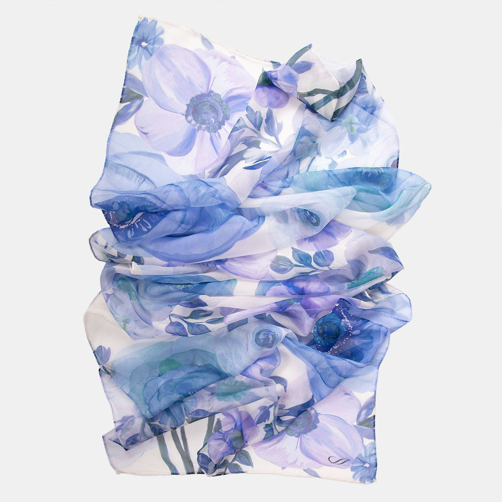 Campo de' Fiori - Long Silk Scarf - Blue - My Men's Shop
