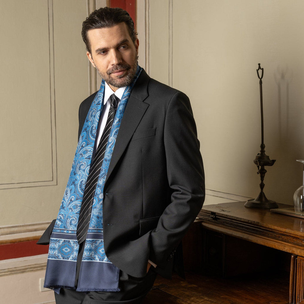 Ferrara - Silk Scarf - Blue - My Men's Shop