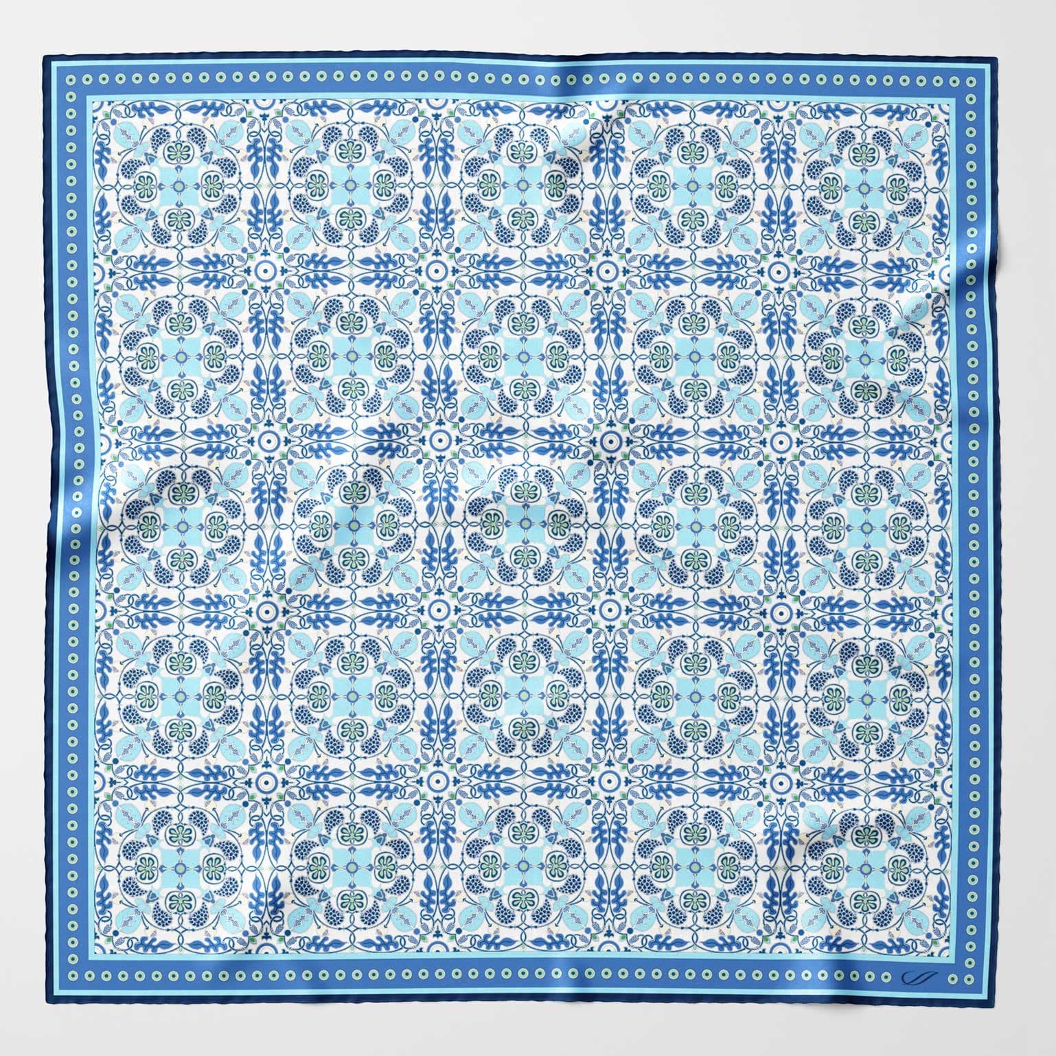Nebbiolo - Silk Pocket Square - Blue