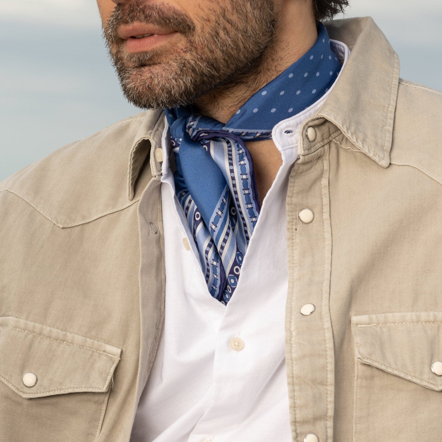 Verona - Silk Neckerchief - Blue - My Men's Shop