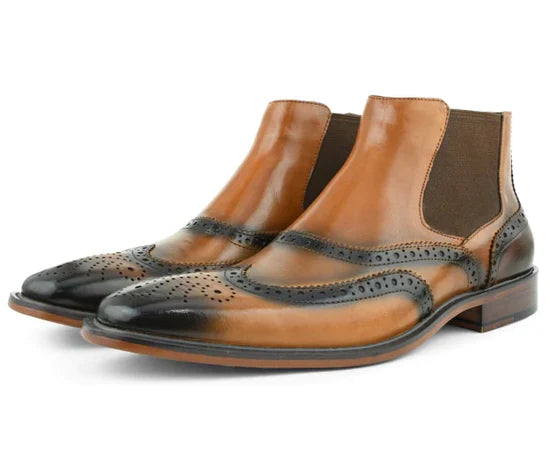 ASHER GREEN - AG2632 LEATHER WING TIP BOOT - My Men's Shop