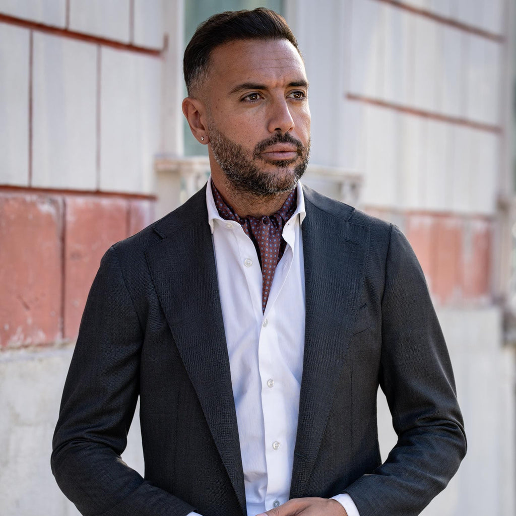 Navona - Silk Ascot Cravat Tie - Chocolate - My Men's Shop