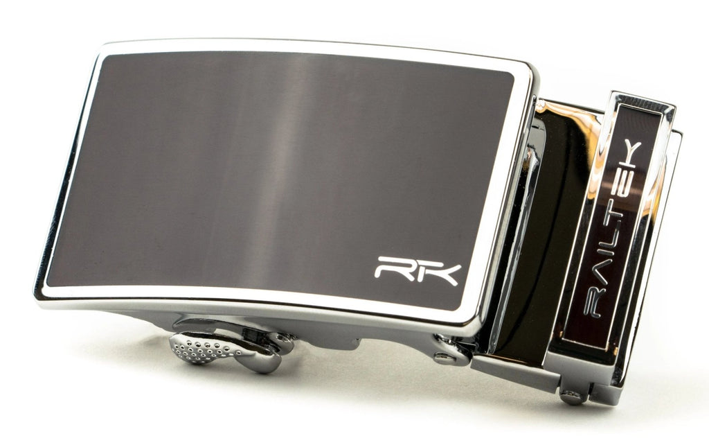 Chrome Dark Brown Railtek™ Belt Buckle - My Men's Shop