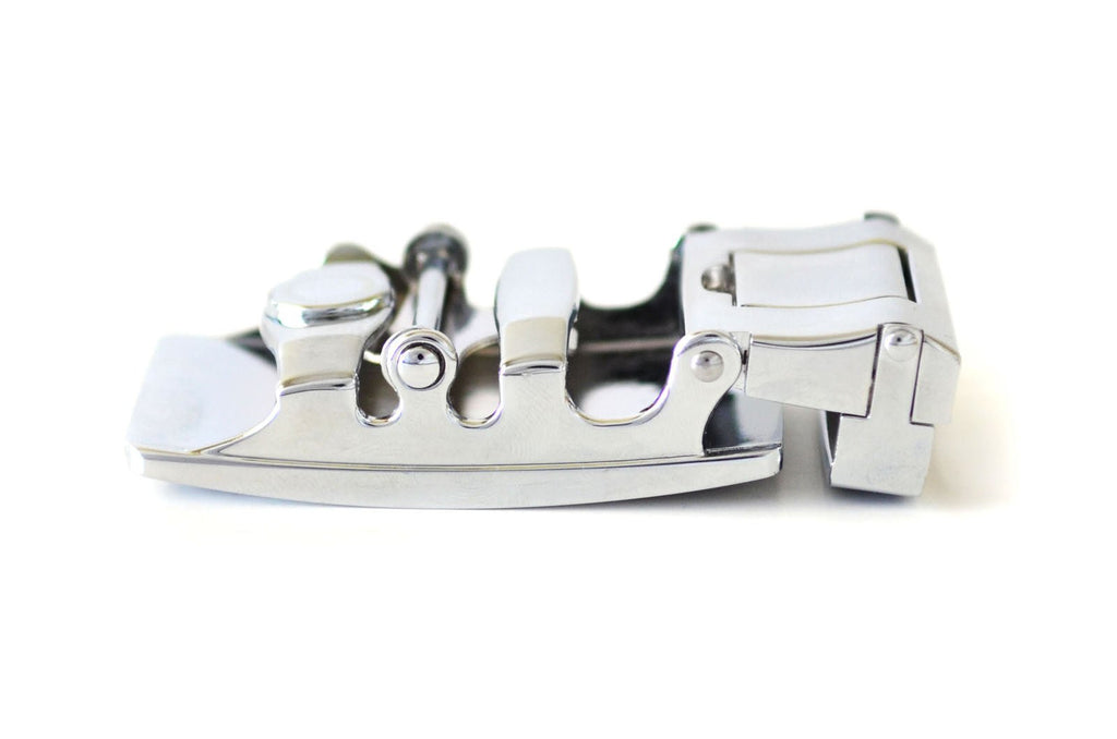 Chrome Dark Brown Railtek™ Belt Buckle - My Men's Shop