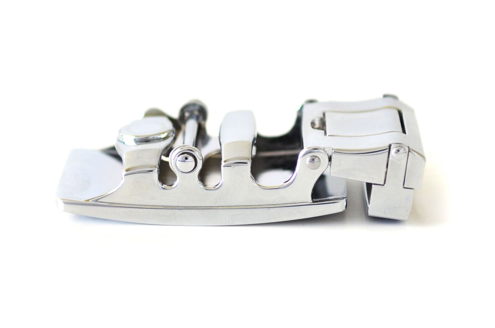 Chrome Dark Brown Railtek™ Belt Buckle - My Men's Shop
