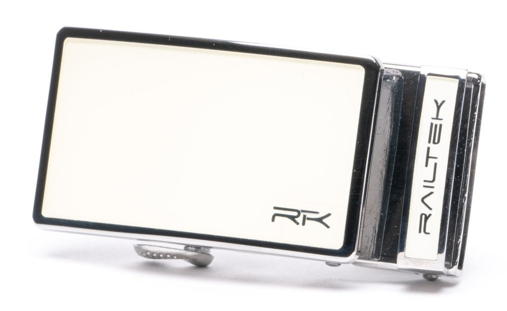 Chrome White Railtek™ Belt Buckle - My Men's Shop