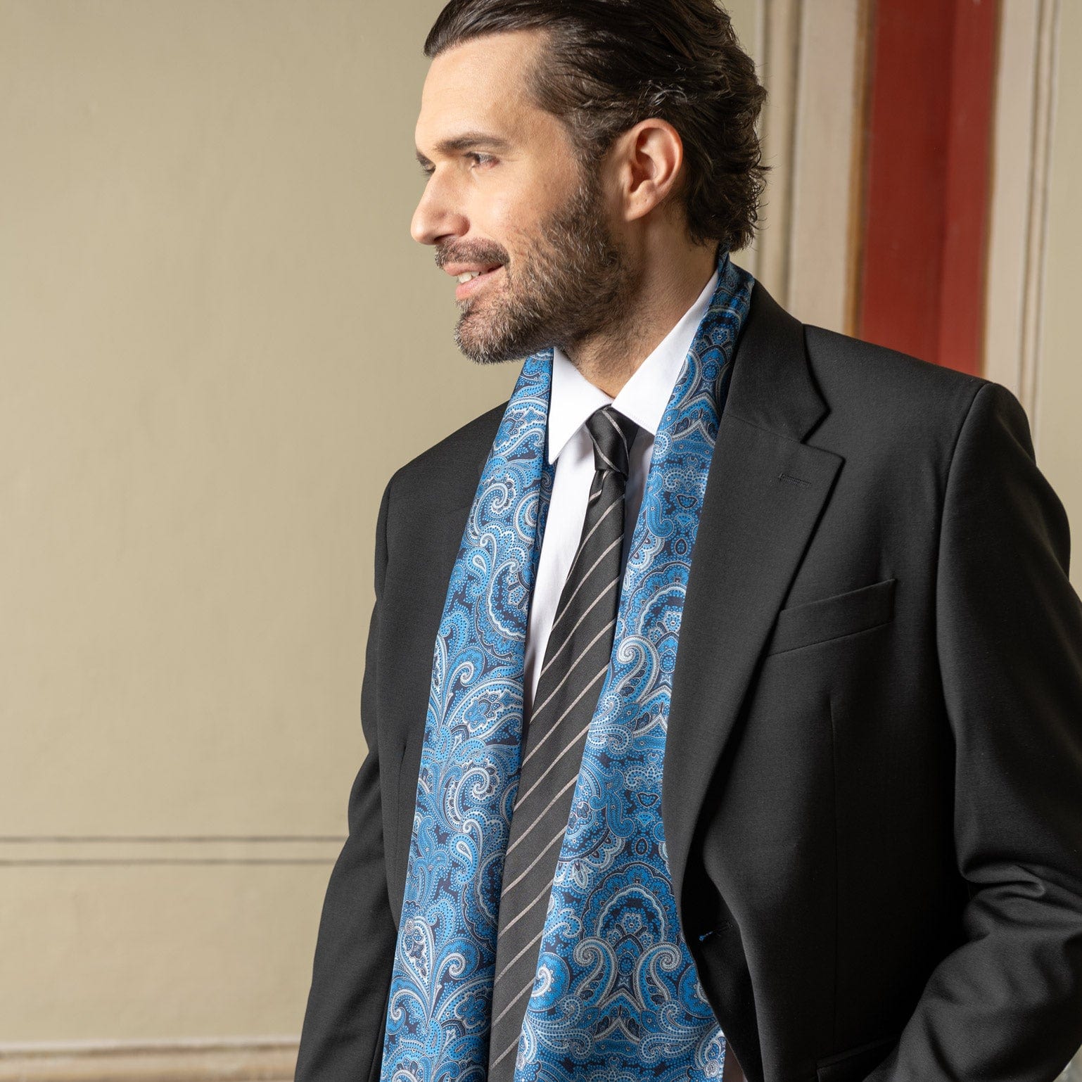 Ferrara - Silk Scarf - Blue - My Men's Shop