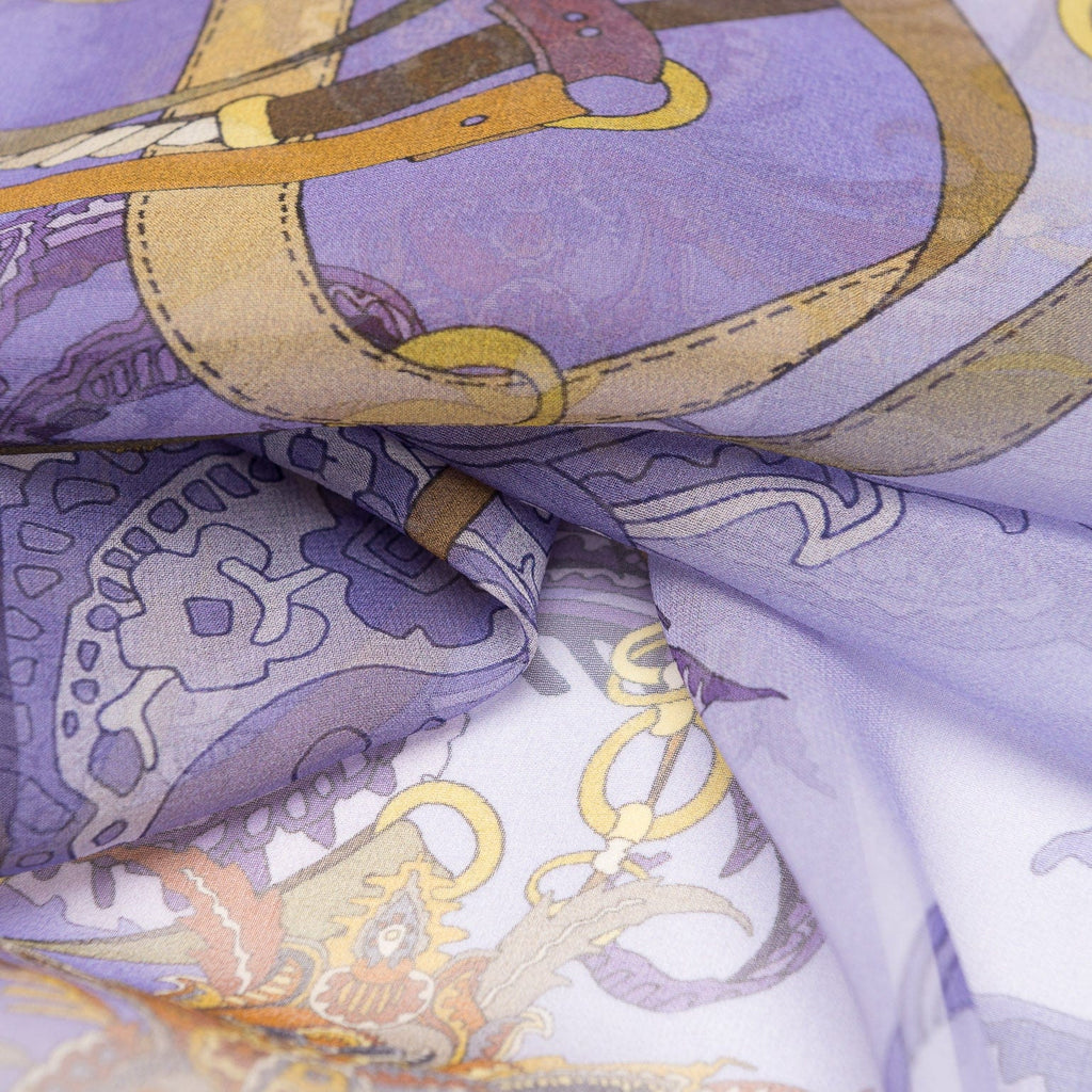 Alessandra - Long Silk Scarf - Purple