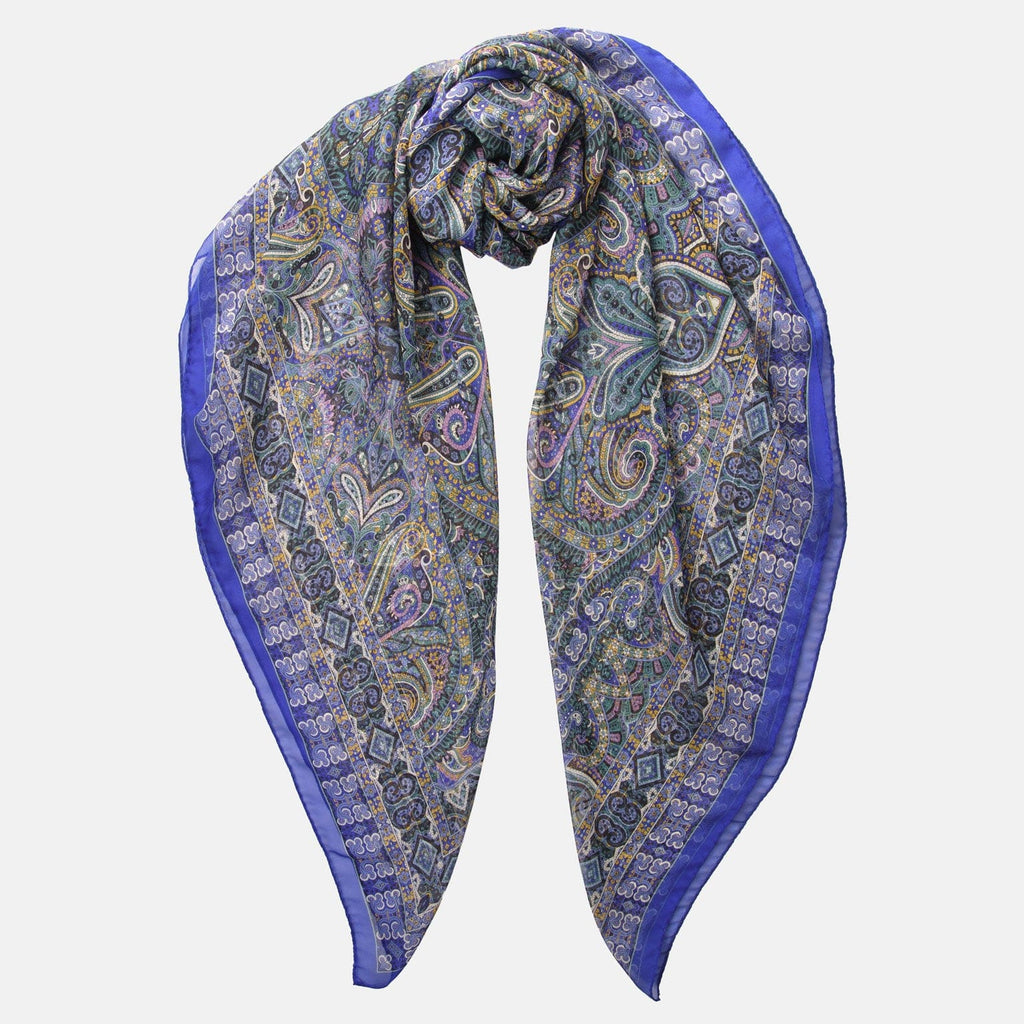 Ambra - Silk Scarf Shawl - Blueberry - My Men's Shop