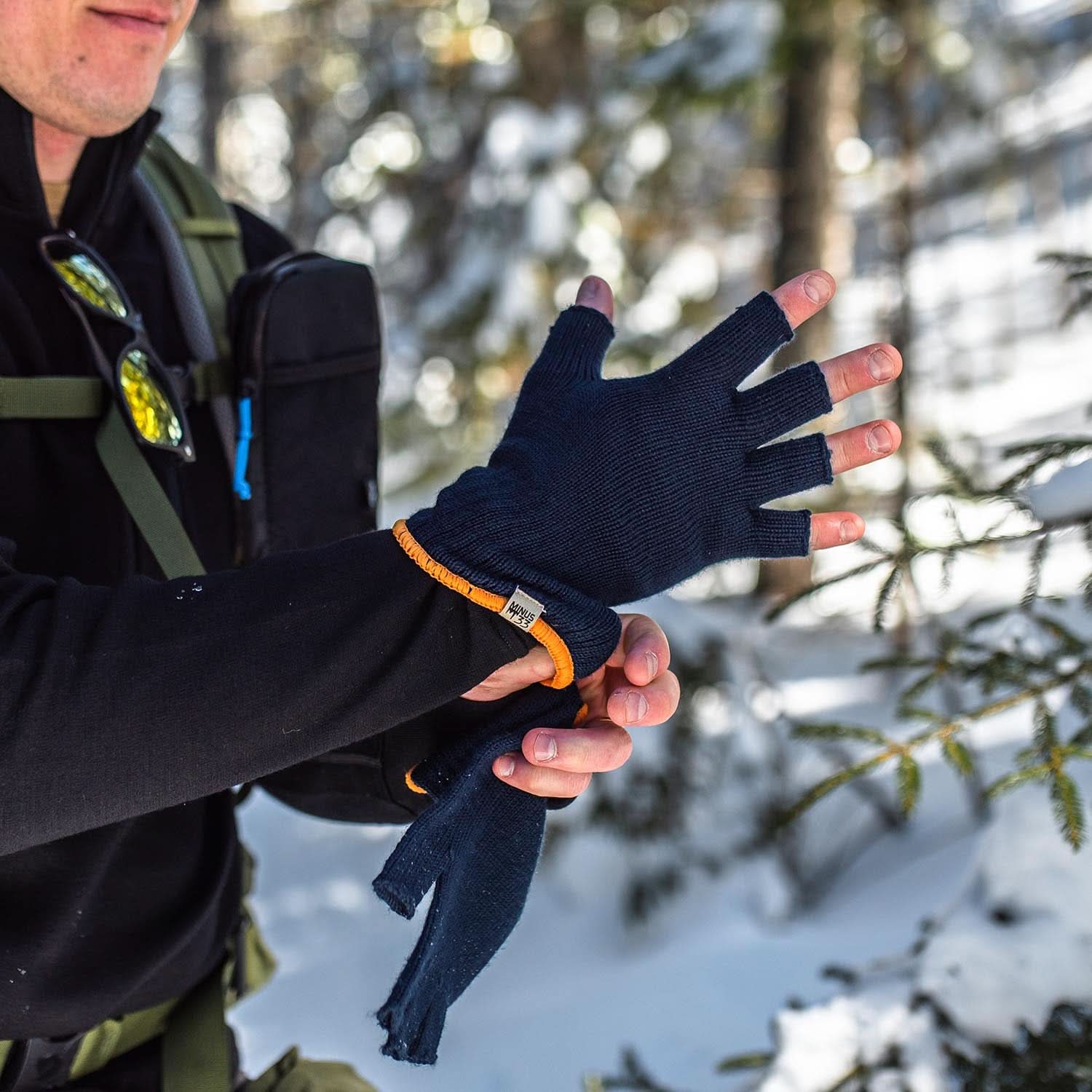 Lightweight Fingerless Wool Gloves