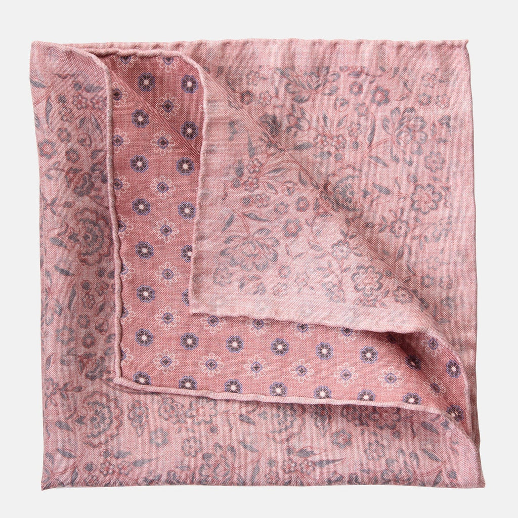 Pascal - Double Sided Silk Pocket Square - Blush