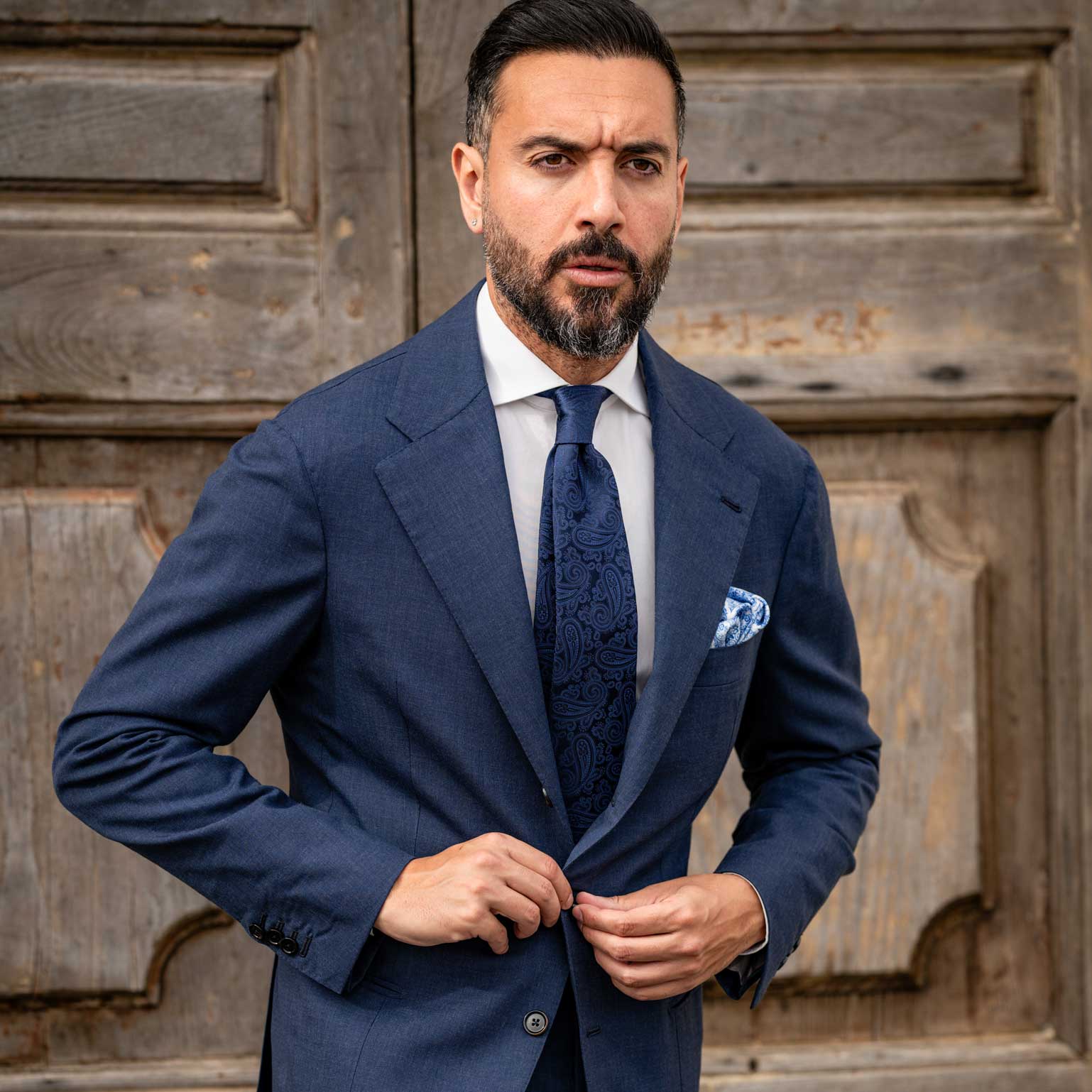 Soave - Silk Jacquard Tie - Midnight Blue - My Men's Shop