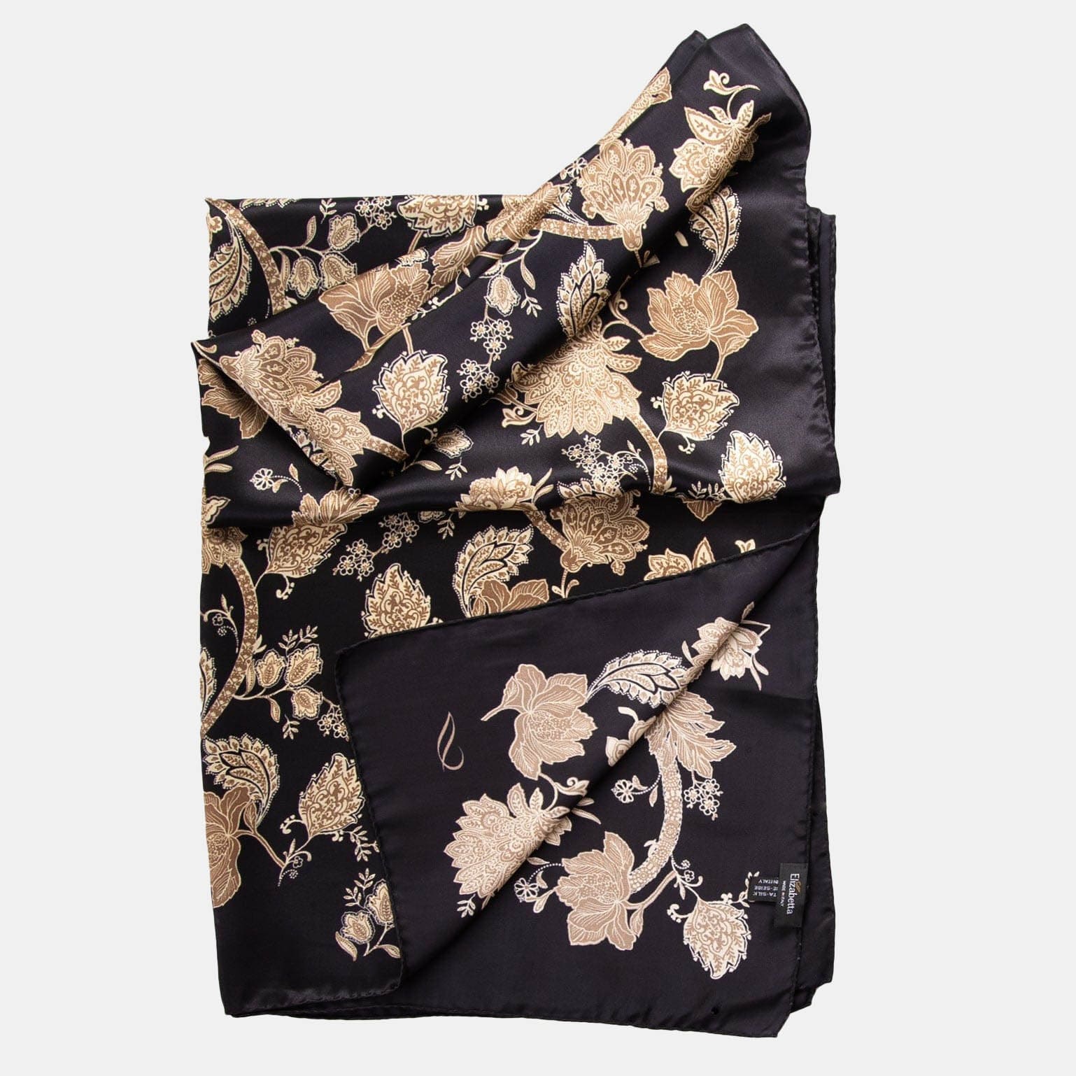 Esmeralda - Silk Scarf Shawl - Black & Gold - My Men's Shop