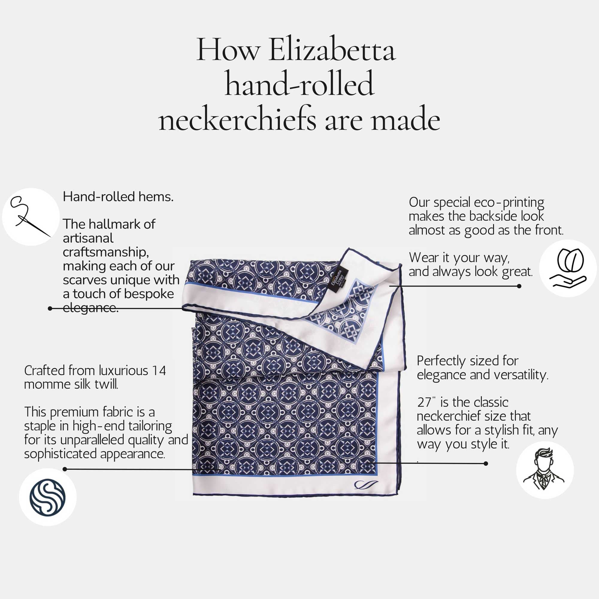 Toscana - Silk Neckerchief - Sky Blue