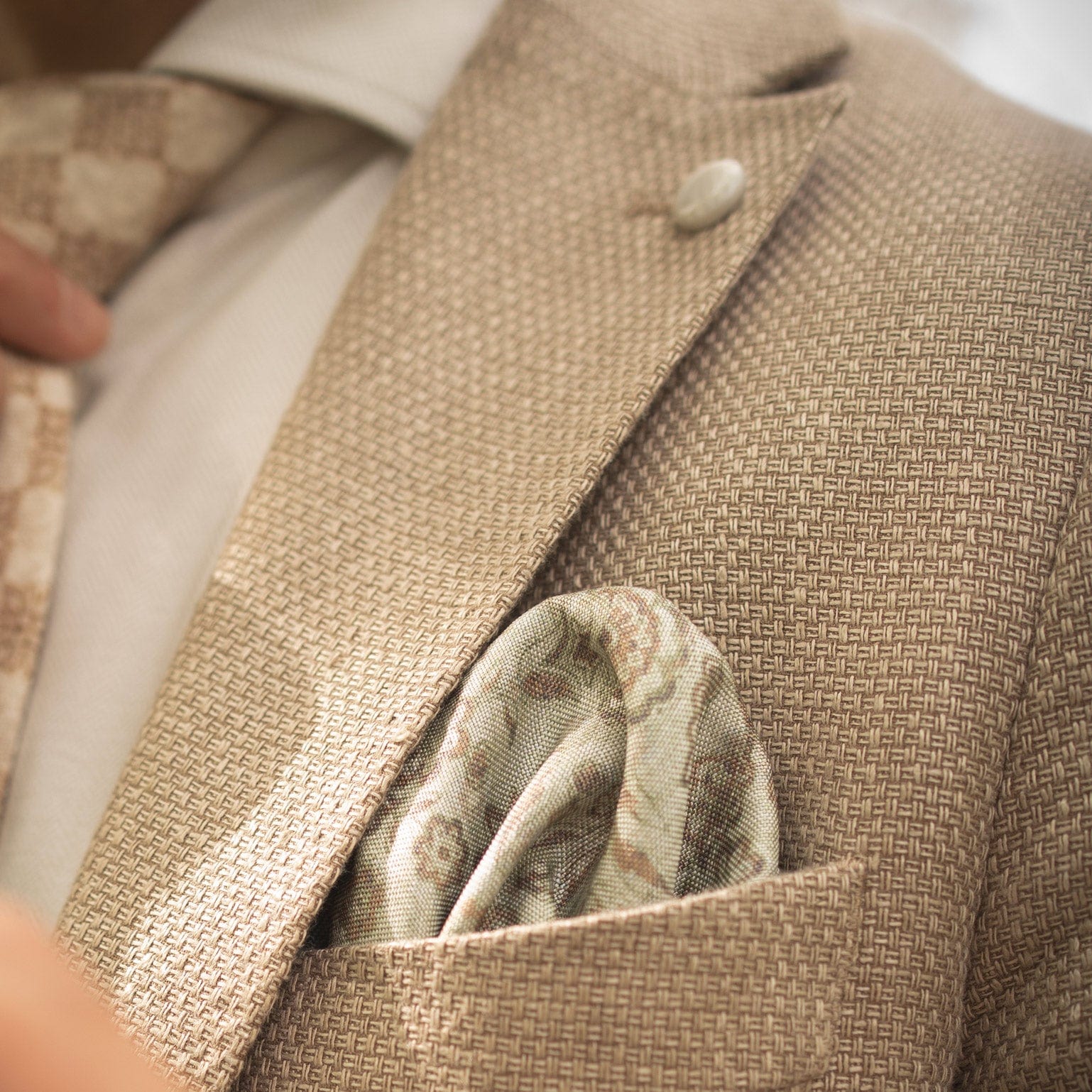 Pascal - Double Sided Silk Pocket Square - Sage Green - My Men's Shop
