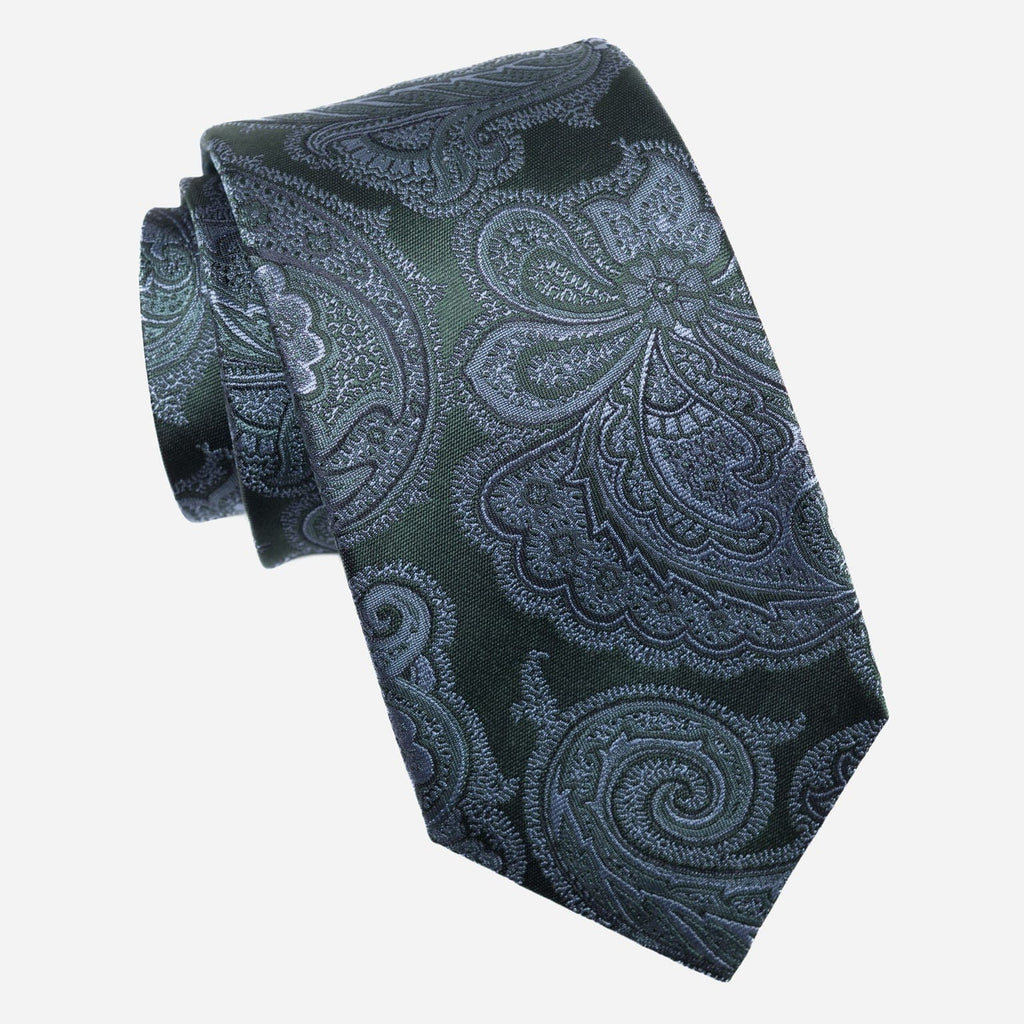 Cortina - Silk Jacquard Tie - Bottle Green - My Men's Shop