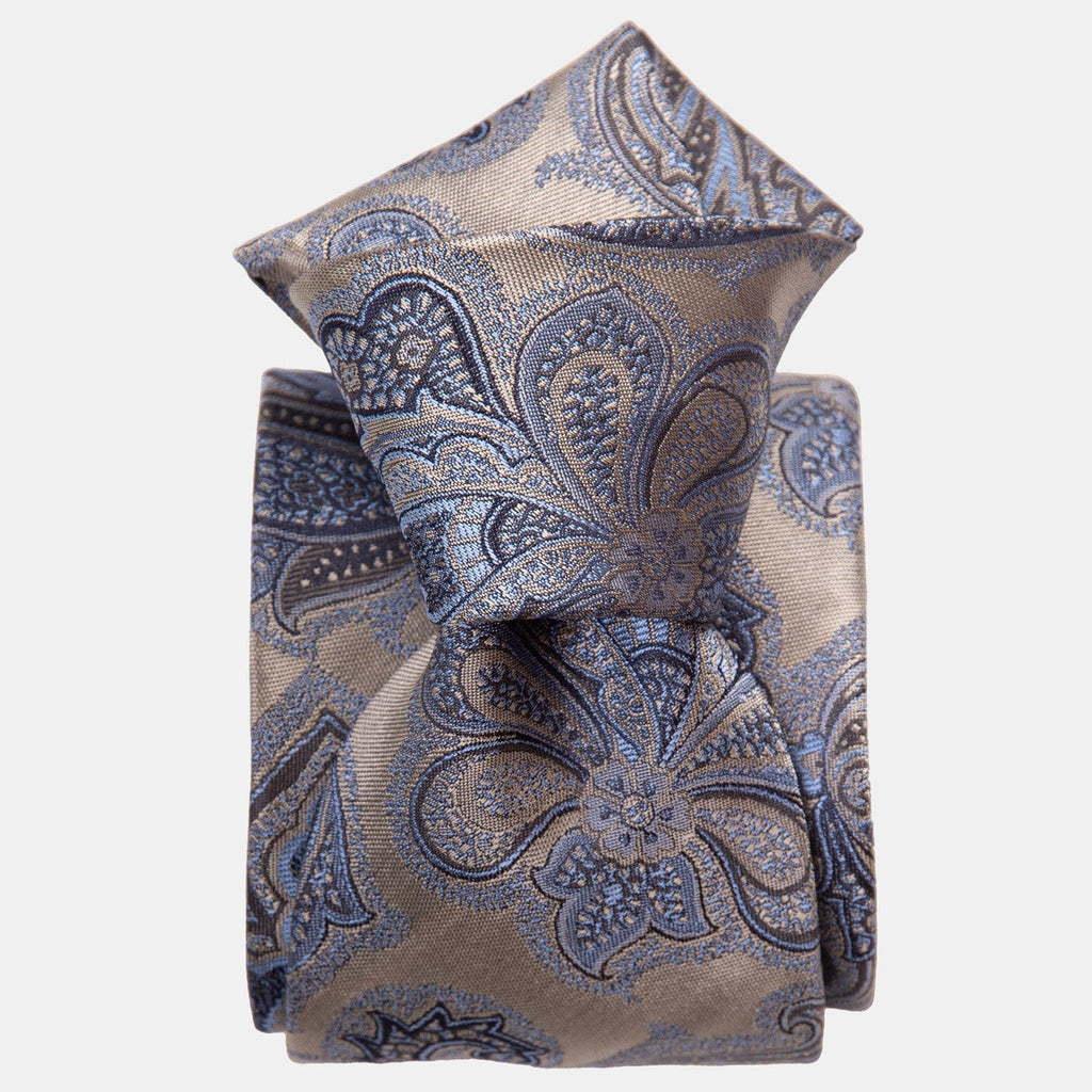 Cortina - Silk Jacquard Tie - Warm Pewter - My Men's Shop