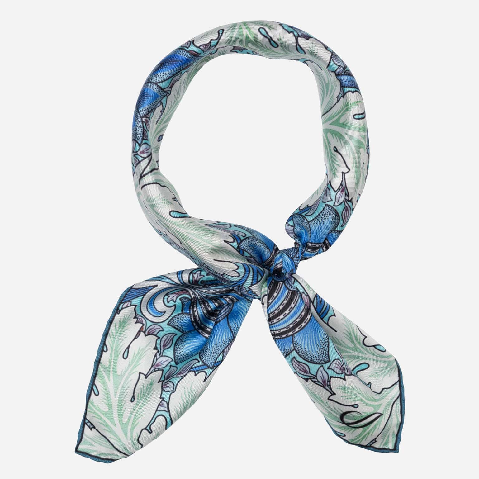St. James - Silk Neckerchief - Blue and Mint - My Men's Shop