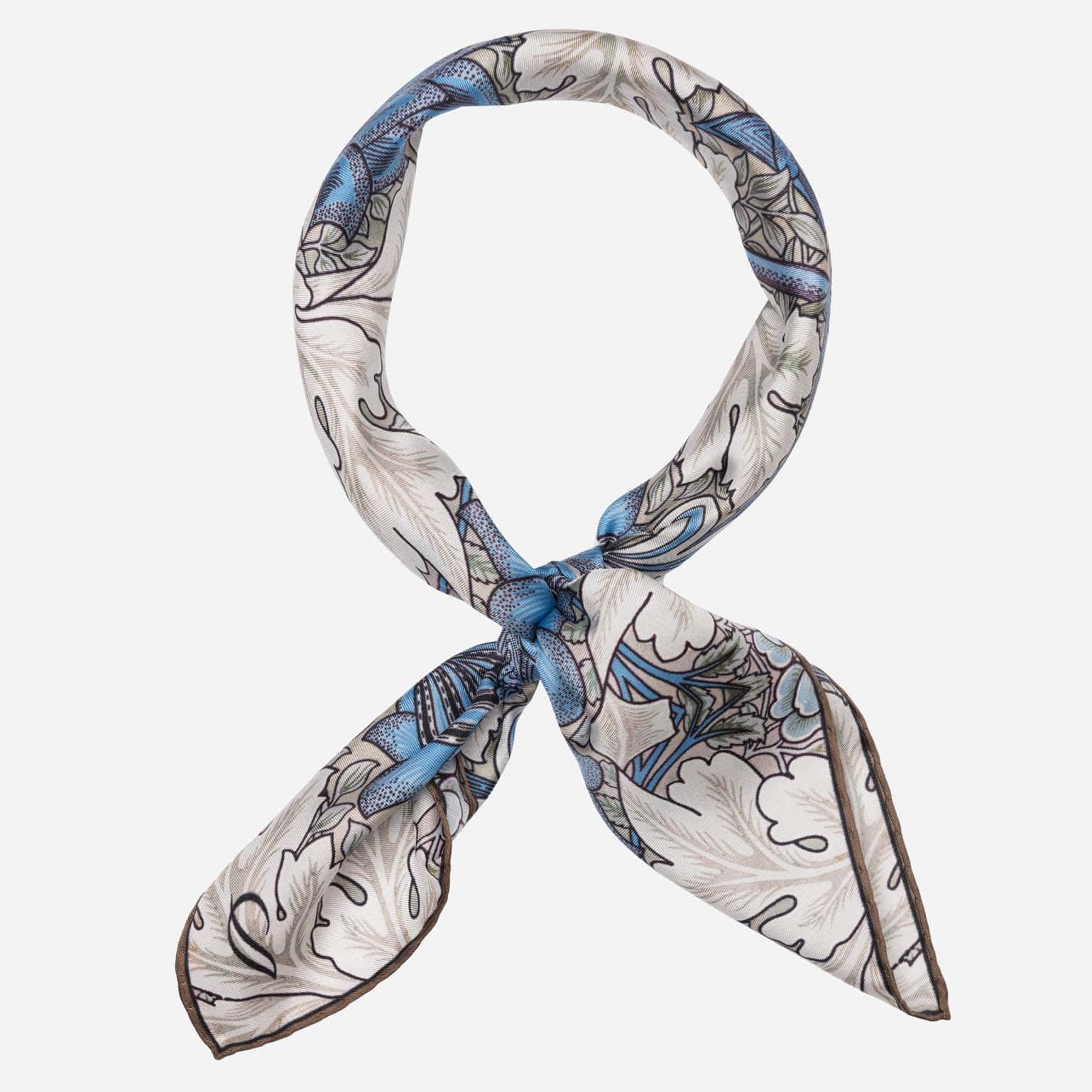 St. James - Silk Neckerchief - Blue and Tan - My Men's Shop