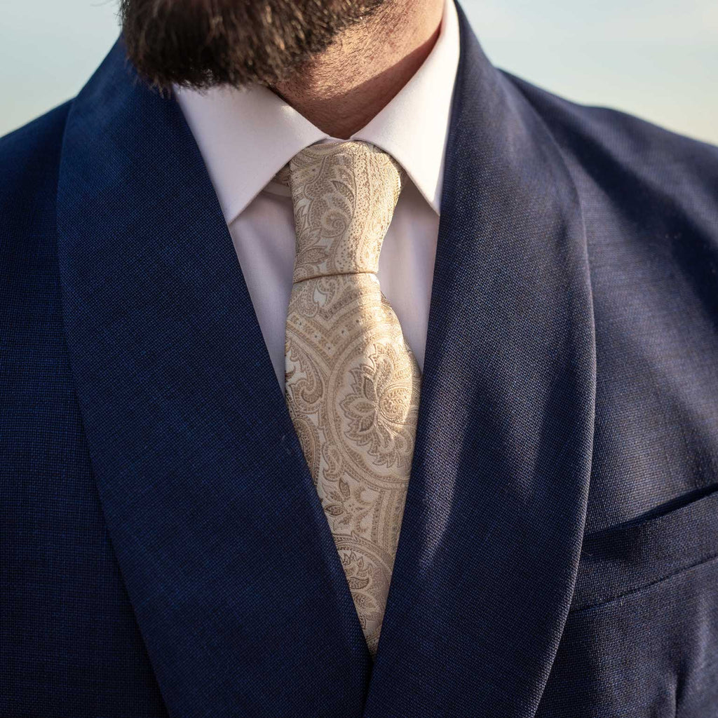 Montecarlo - Silk Jacquard Tie - Champagne - My Men's Shop