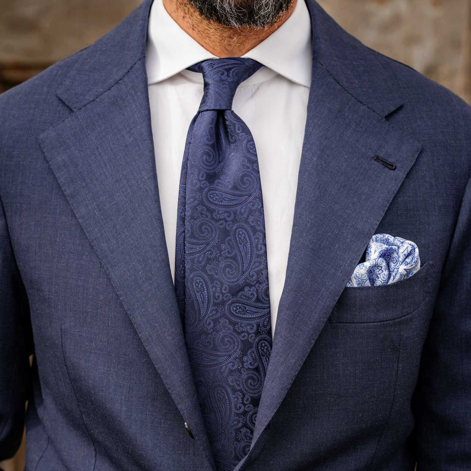 Soave - Silk Jacquard Tie - Midnight Blue - My Men's Shop