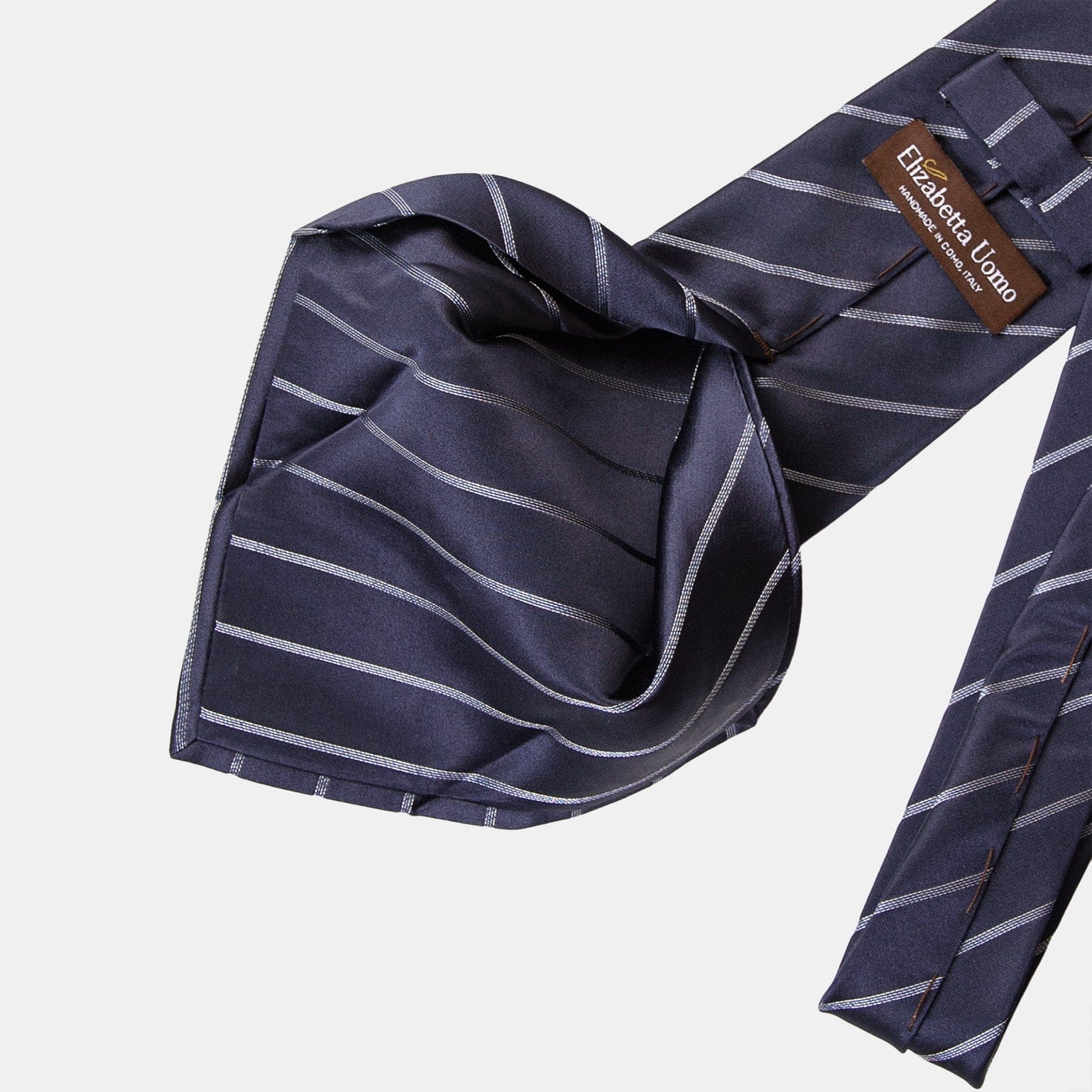 Esino - Silk Jacquard Tie - Midnight Blue and Silver - My Men's Shop