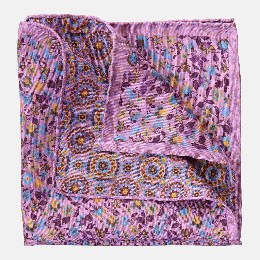 Rimini - Double Sided Silk Pocket Square - Pink - My Men's Shop