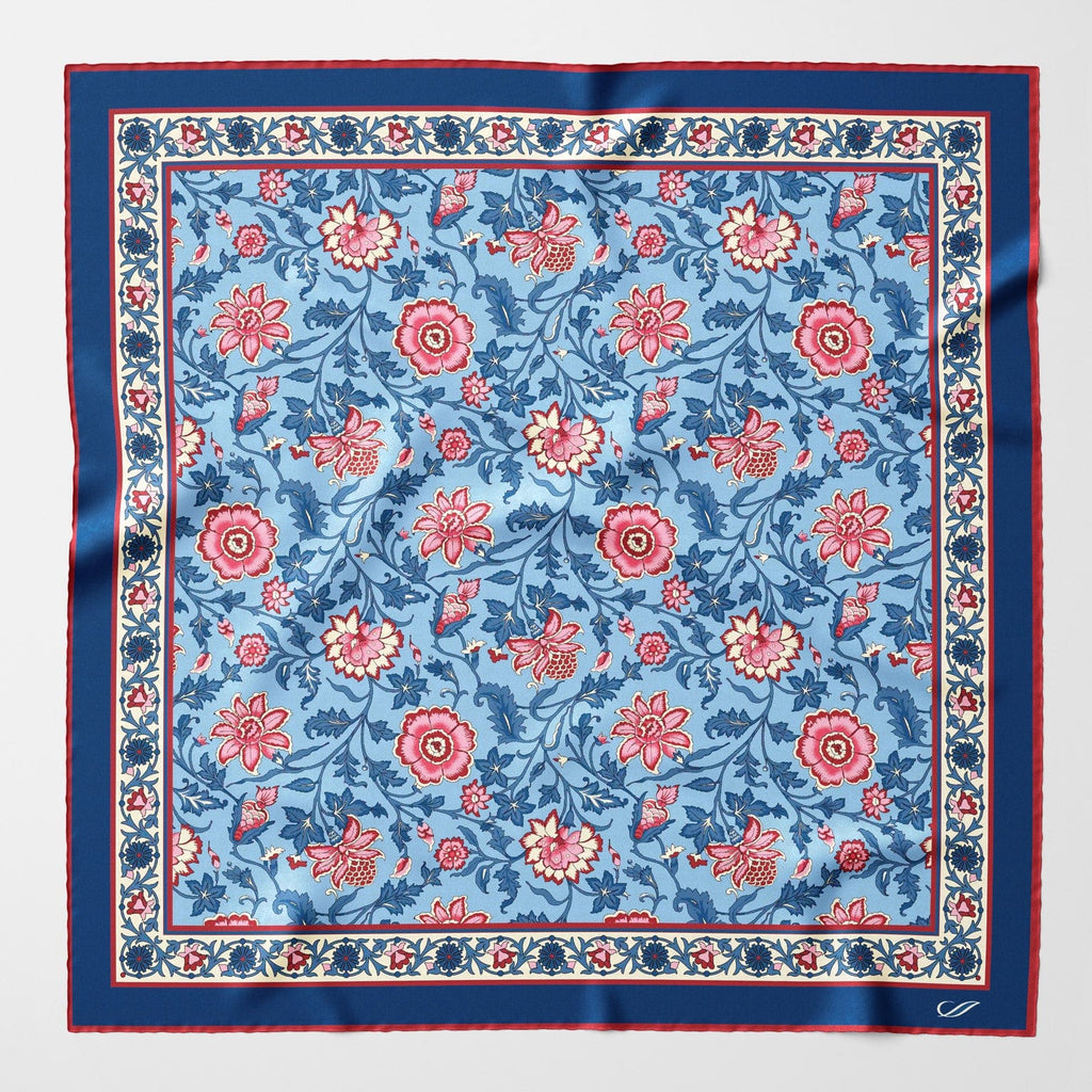 Carrara - Silk Neckerchief - Blue & Pink