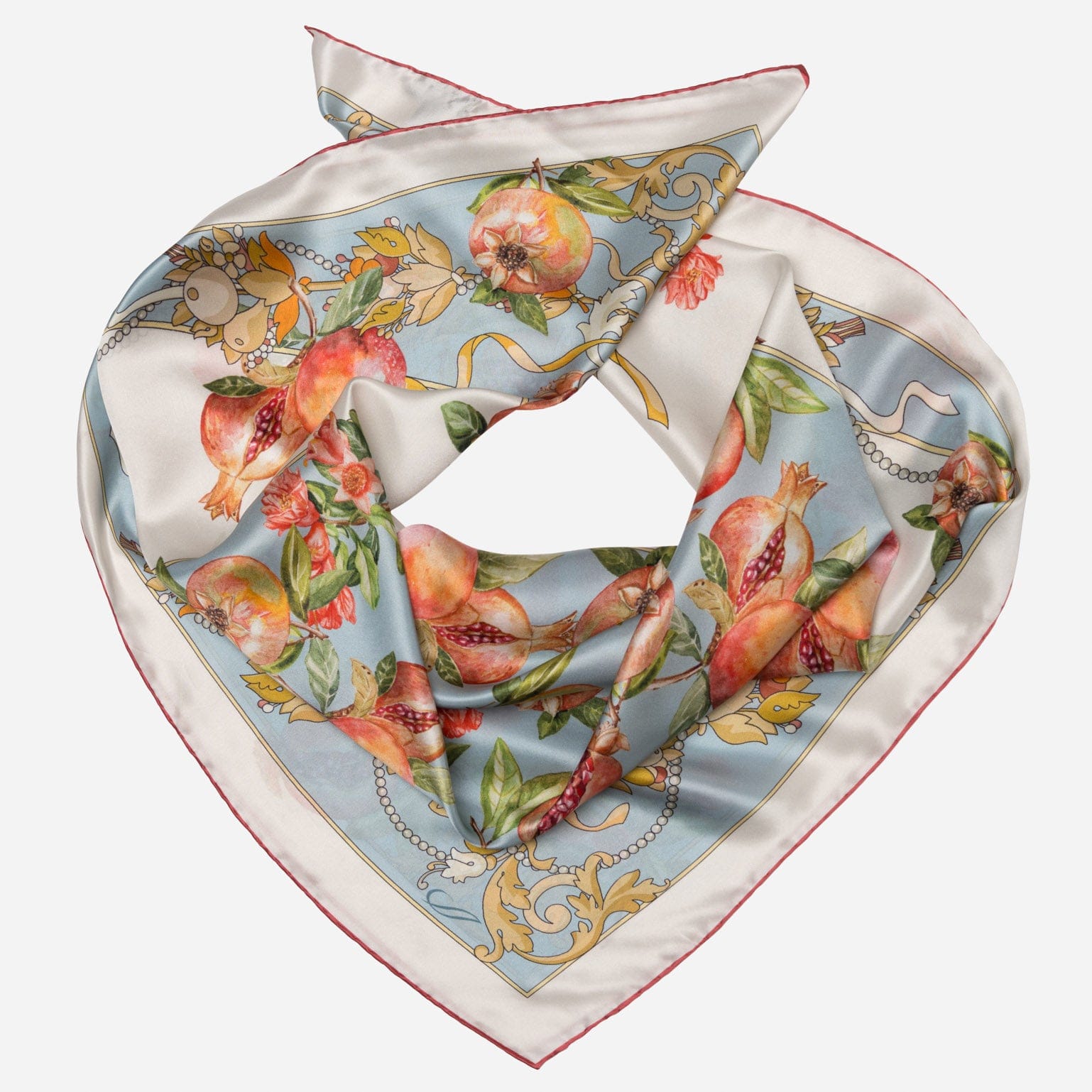 Melograno - Silk Foulard - Powder Blue - My Men's Shop